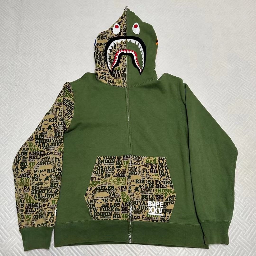 Bape BAPE XXV CITIES CAMO SHARK FULL ZIP HOODIE Size US XL / EU 56 / 4 - 1 Thumbnail