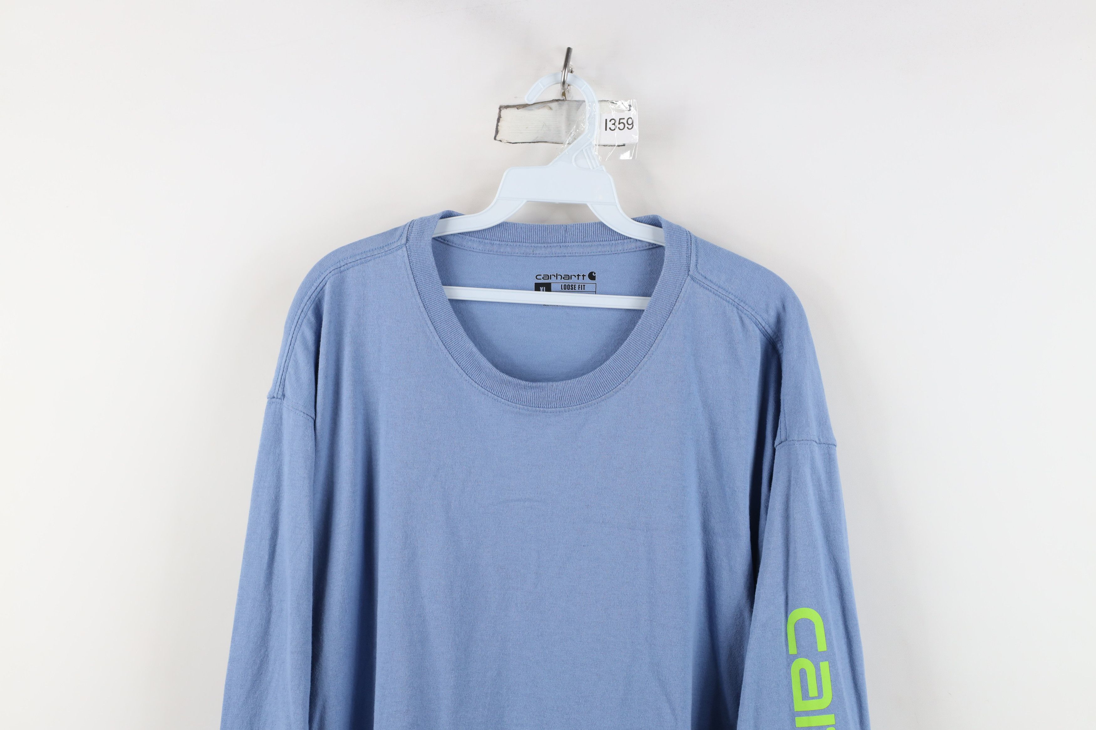 Carhartt Vintage Y2K Carhartt Spell Long Sleeve T-Shirt Blue Cotton Size US XXL / EU 58 / 5 - 2 Thumbnail