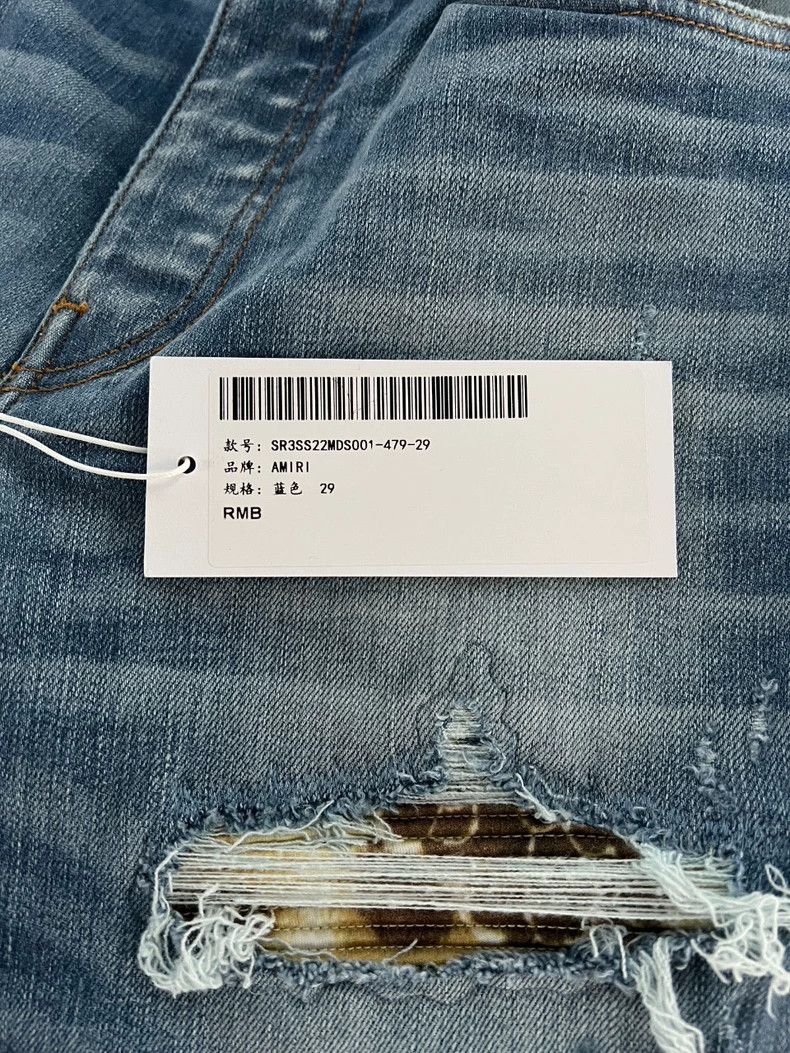 Amiri Amiri Leather label logo distressed jeans Size US 29 - 8 Thumbnail