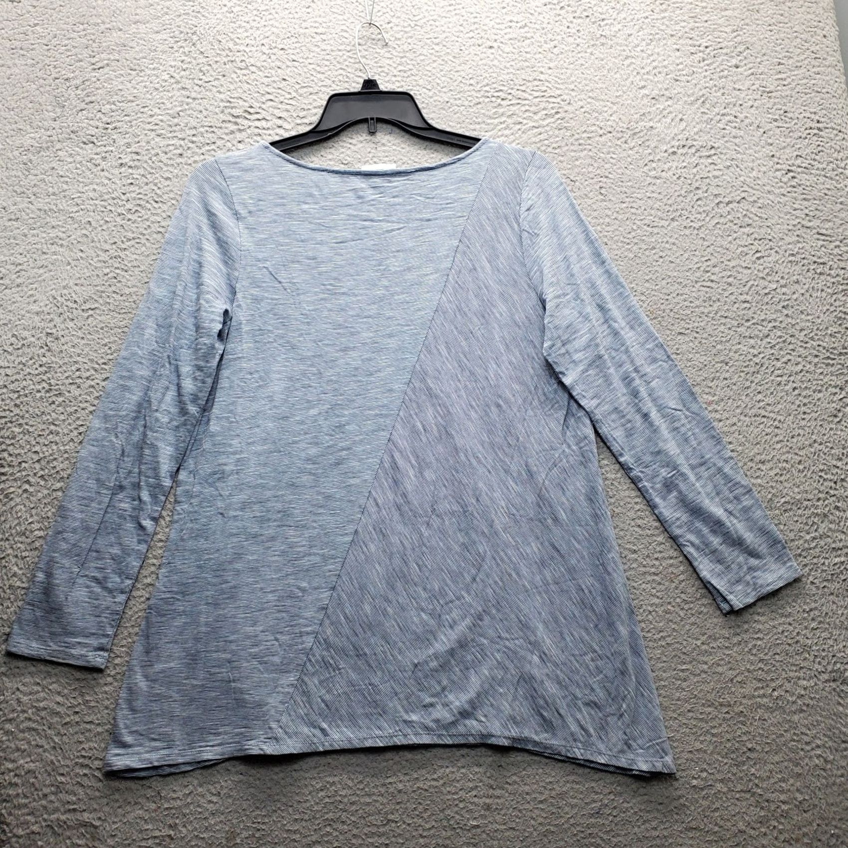 J. Jill J. Jill Shirt Womens M Pinstripe Cotton Long Sleeve Round Neck Size M / US 6-8 / IT 42-44 - 2 Thumbnail