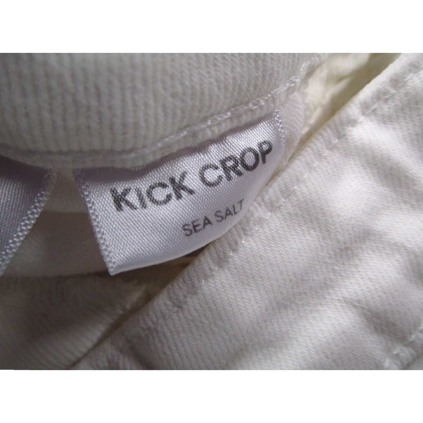 AMO AMO Jeans Womens 27 White KICK Crop Sea Salt Distressed Ankle Denim 27x23 Size 27" / US 4 / IT 40 - 4 Thumbnail