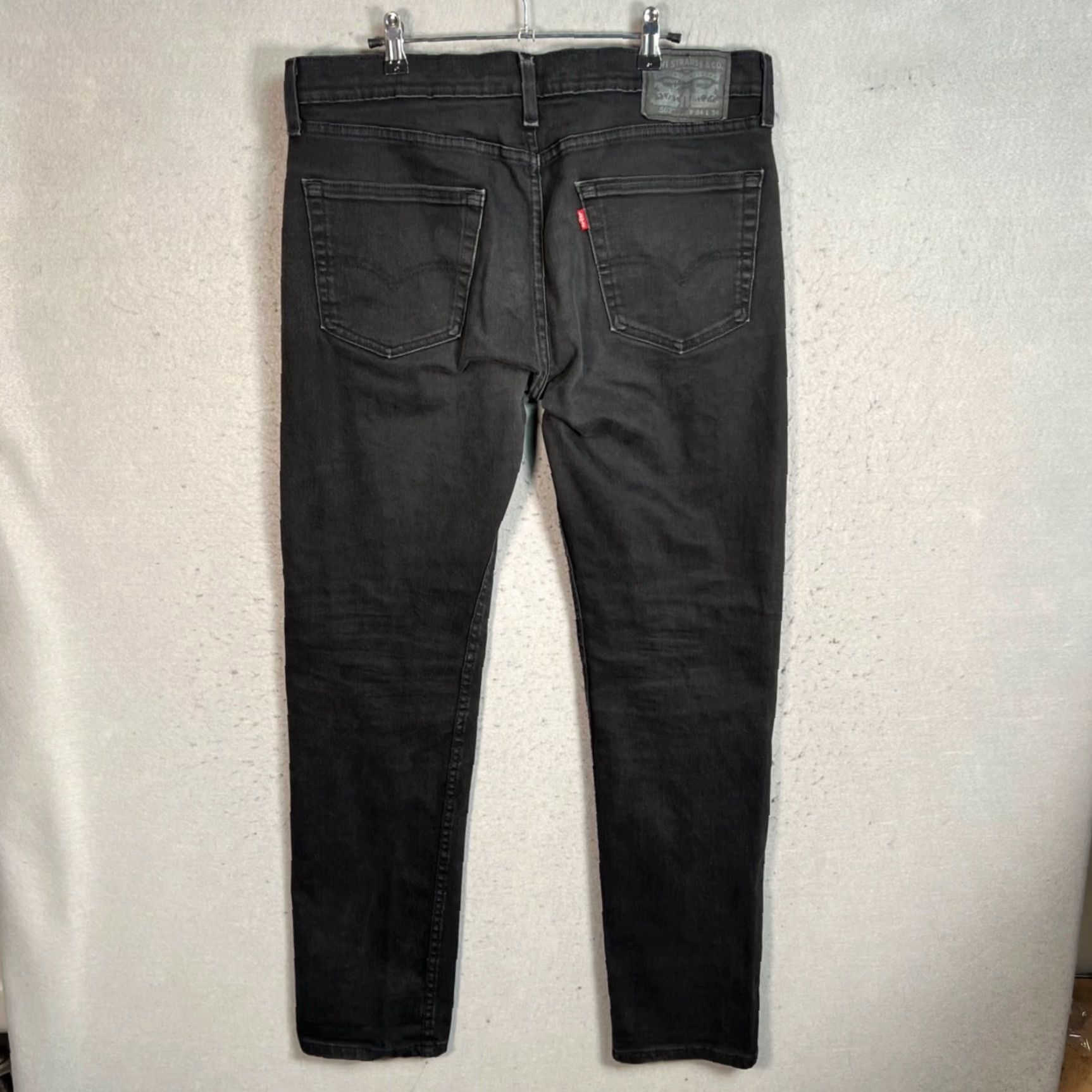 Levi's Levis 502 Jeans Mens Size 34 Regular Taper Fit Black Denim Cotton Blend Size US 34 / EU 50 - 2 Thumbnail