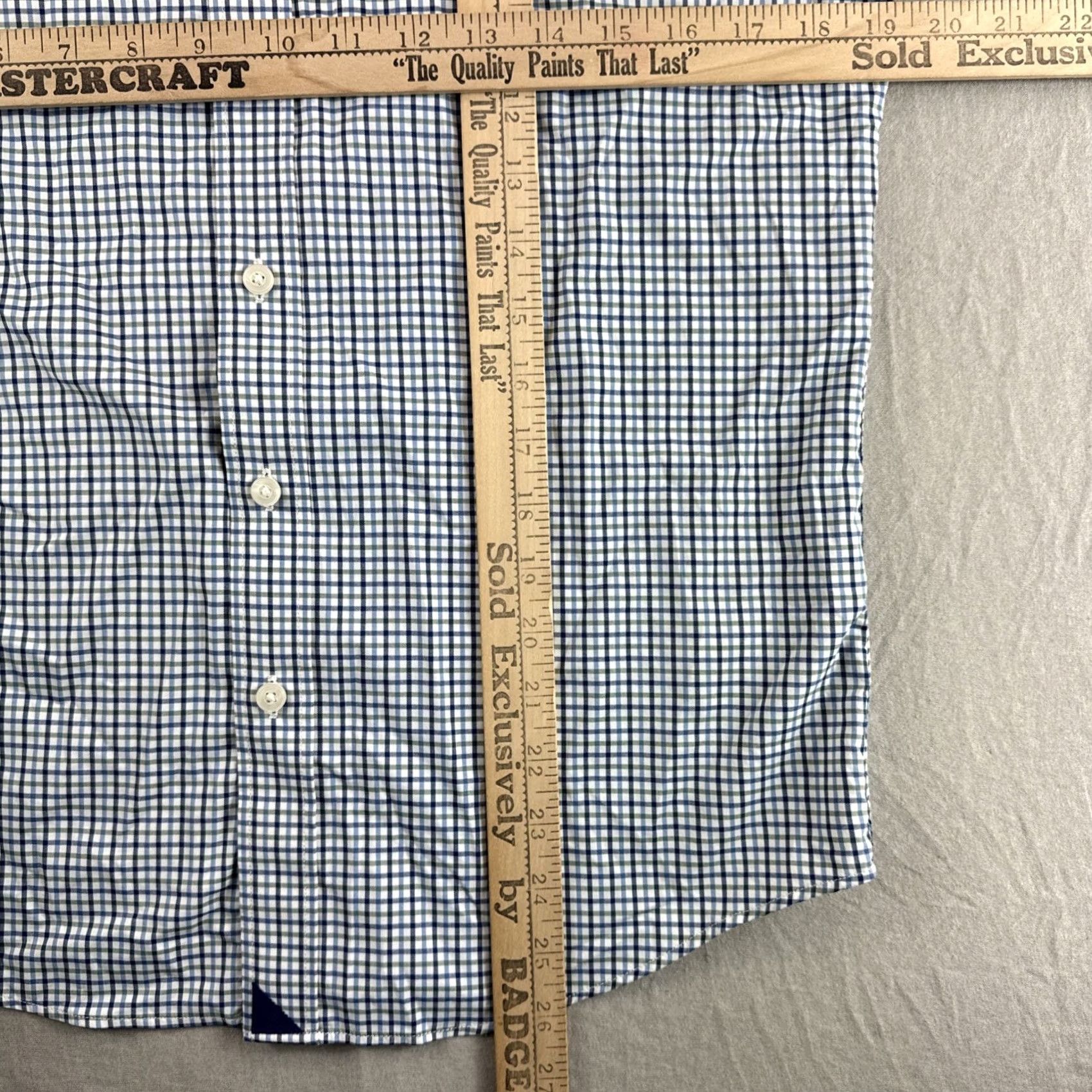 UNTUCKit UNTUCKit Shirt Men S Slim Blue Plaid Nylon Spandex Long Sleeve Button-Up Size US S / EU 44-46 / 1 - 3 Thumbnail
