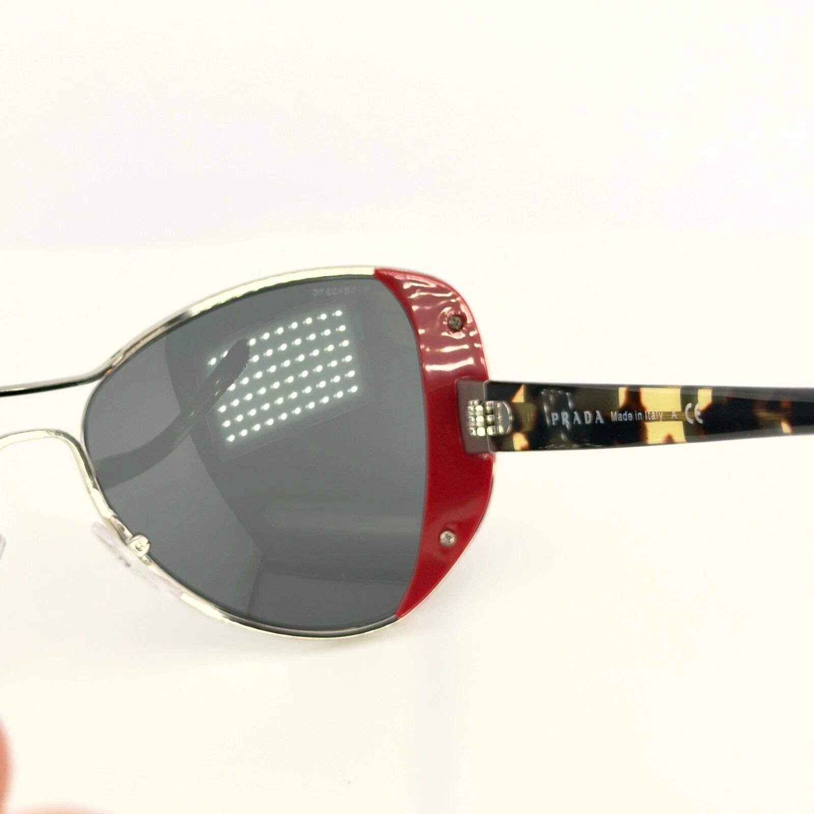 Prada PRADA PR60SS 60S MOD Geometric Red Silver Metal Havana Size ONE SIZE - 8 Thumbnail