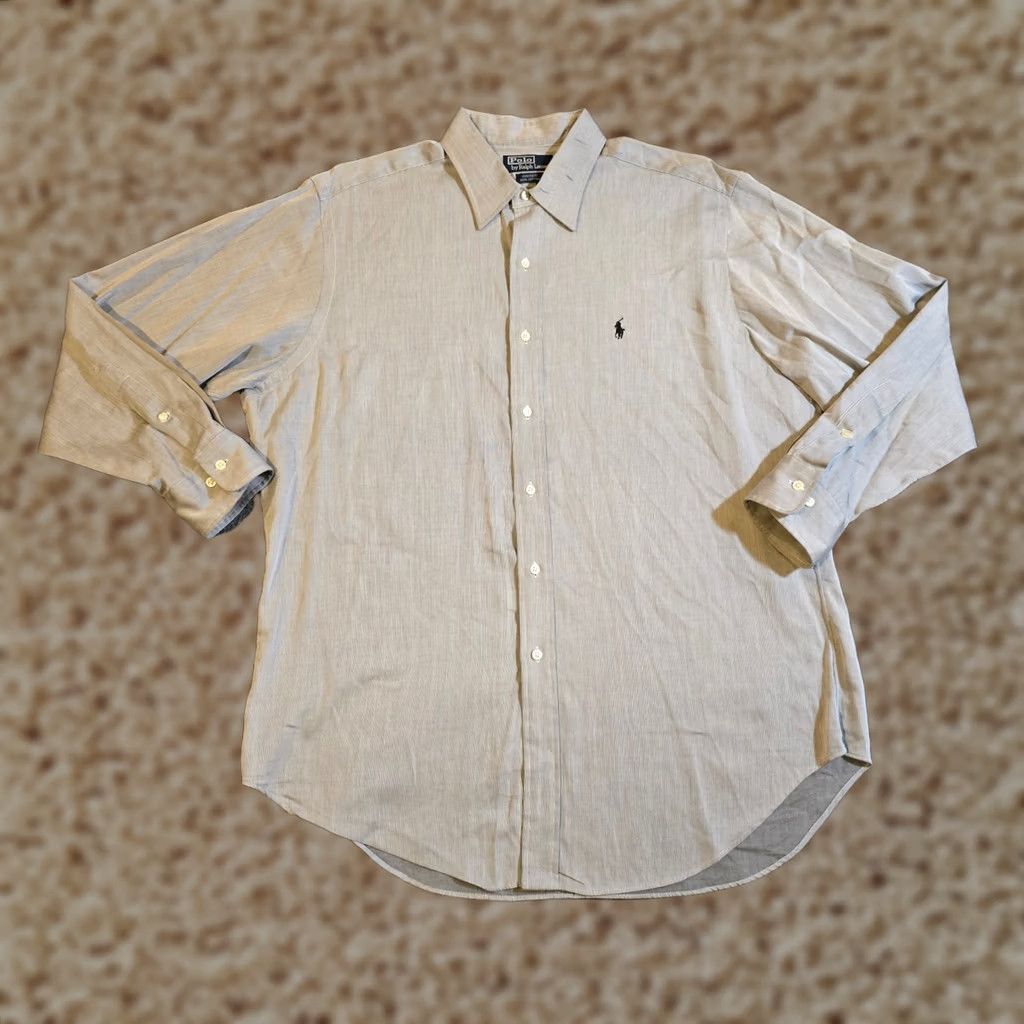 Polo Ralph Lauren Polo Ralph Lauren Shirt Mens 16.5 Gray Button-Front Classic Fit Long Sleeve Size US XL / EU 56 / 4 - 1 Thumbnail