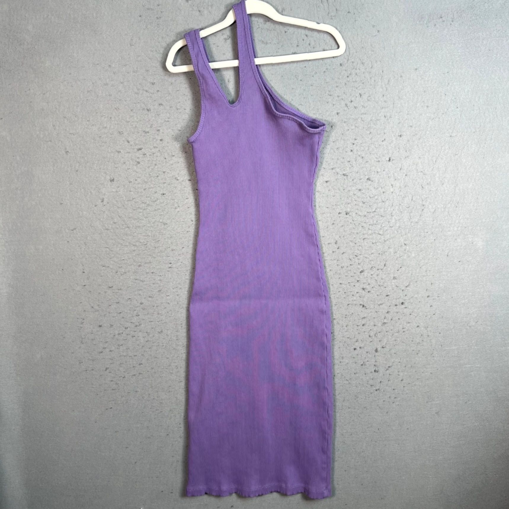 Asos ASOS Design Womens Tank Dress Purple Ribbed Knit Midi Dress 2 Sleeveless Party/Cocktail Summer Spring Womens Size XS / US 0-2 / IT 36-38 - 2 Thumbnail