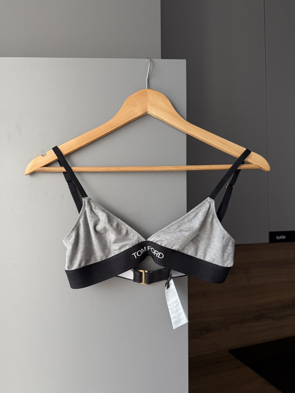 Tom Ford Tom Ford Gray Stretch-Modal Logo-Detailed Top Size S / US 4 / IT 40 - 3 Thumbnail