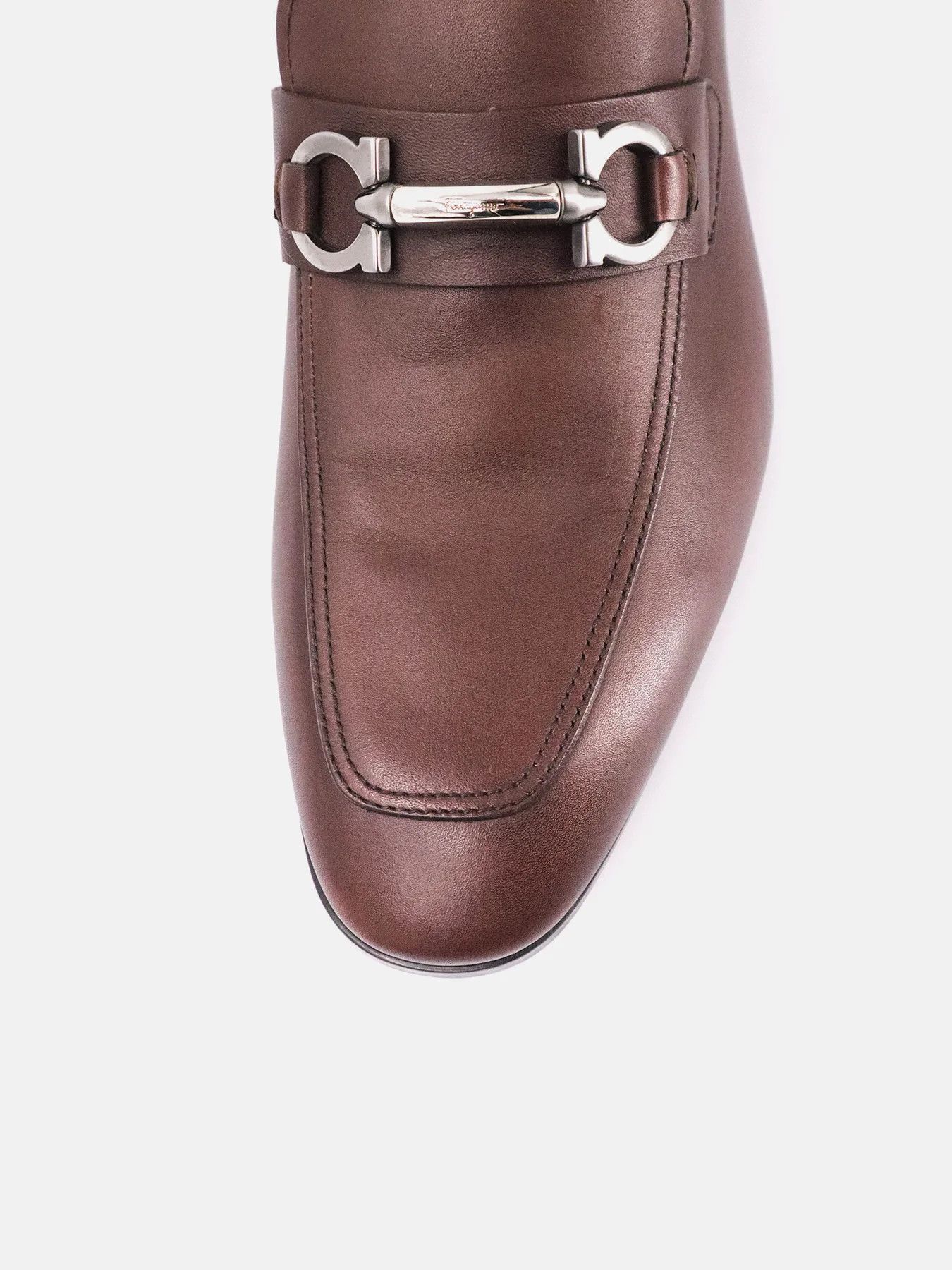 Salvatore Ferragamo o1s1rm0924 Benford Cioccolato Calf Shoes in Brown Size US 10 / EU 43 - 3 Thumbnail