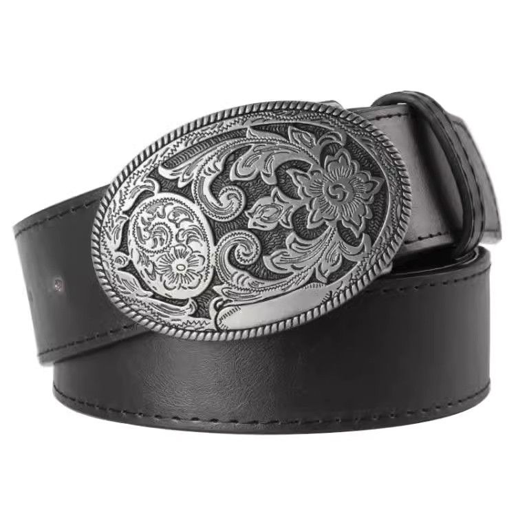 Designer Dark Vintage Belt Riveted Belts Menswear Accessories Size ONE SIZE - 4 Thumbnail