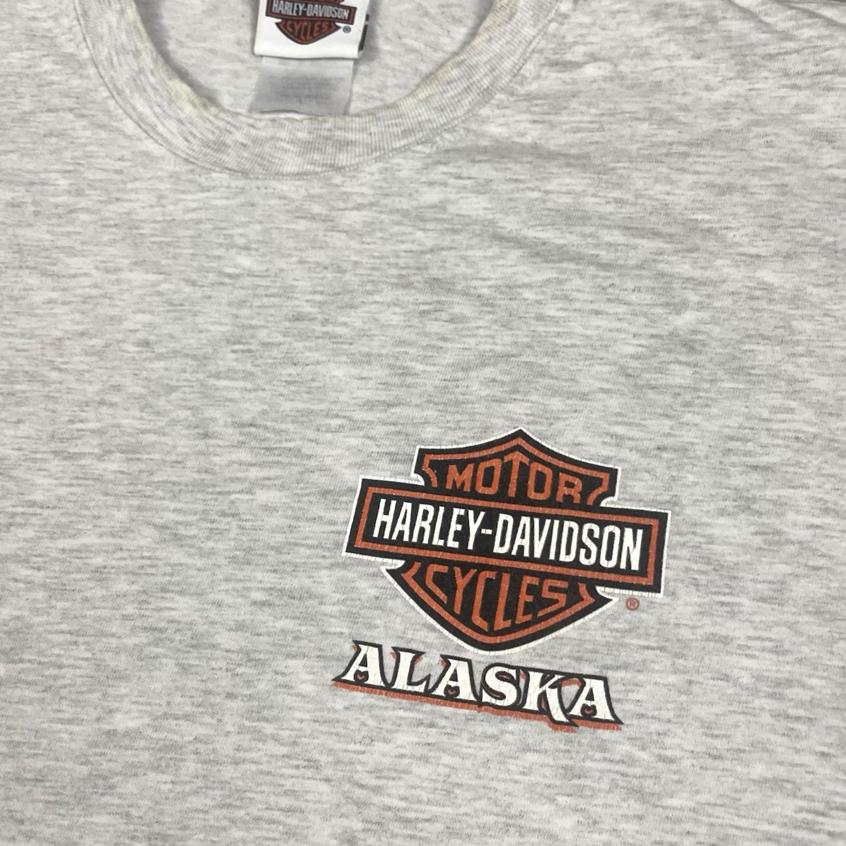 Harley Davidson VINTAGE Harley-Davidson T Shirt Adult L Gray Alaska Fairbanks Motorcycle Vtg Mens Short Sleeve T-Shirt Size US L / EU 52-54 / 3 - 7 Thumbnail