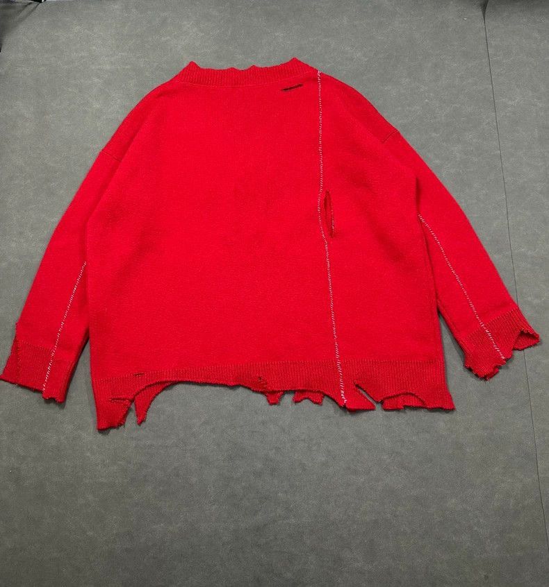 Raf Simons Raf Simons Damaged silhouette embroidered sweater-2506 Size US S / EU 44-46 / 1 - 2 Thumbnail