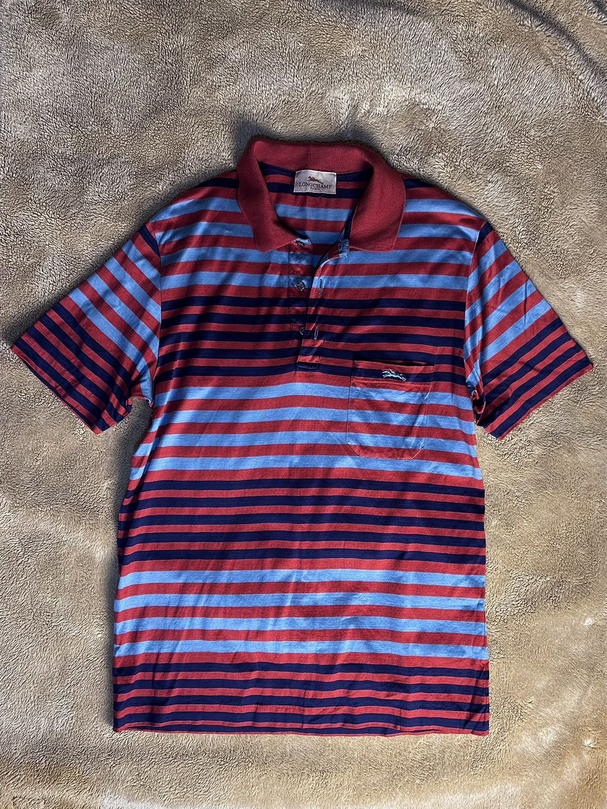 Longchamp Paris striped polo