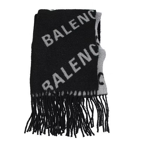 image of Balenciaga Ob1O1E0224 Size: Os Scarves In Black & Grey in Black/Grey, Men's