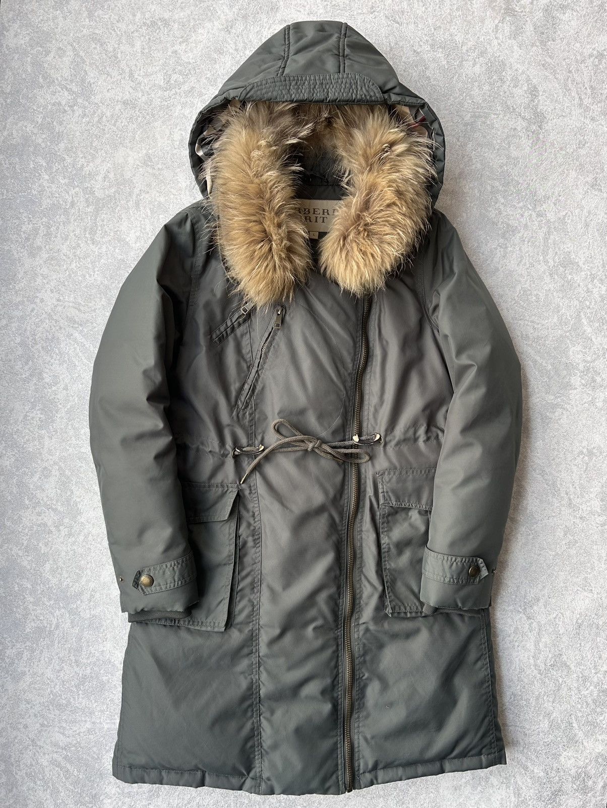 Burberry Burberry Brit Fur Ski Down Nova Check Parka Jacket Size L / US 10 / IT 46 - 7 Thumbnail