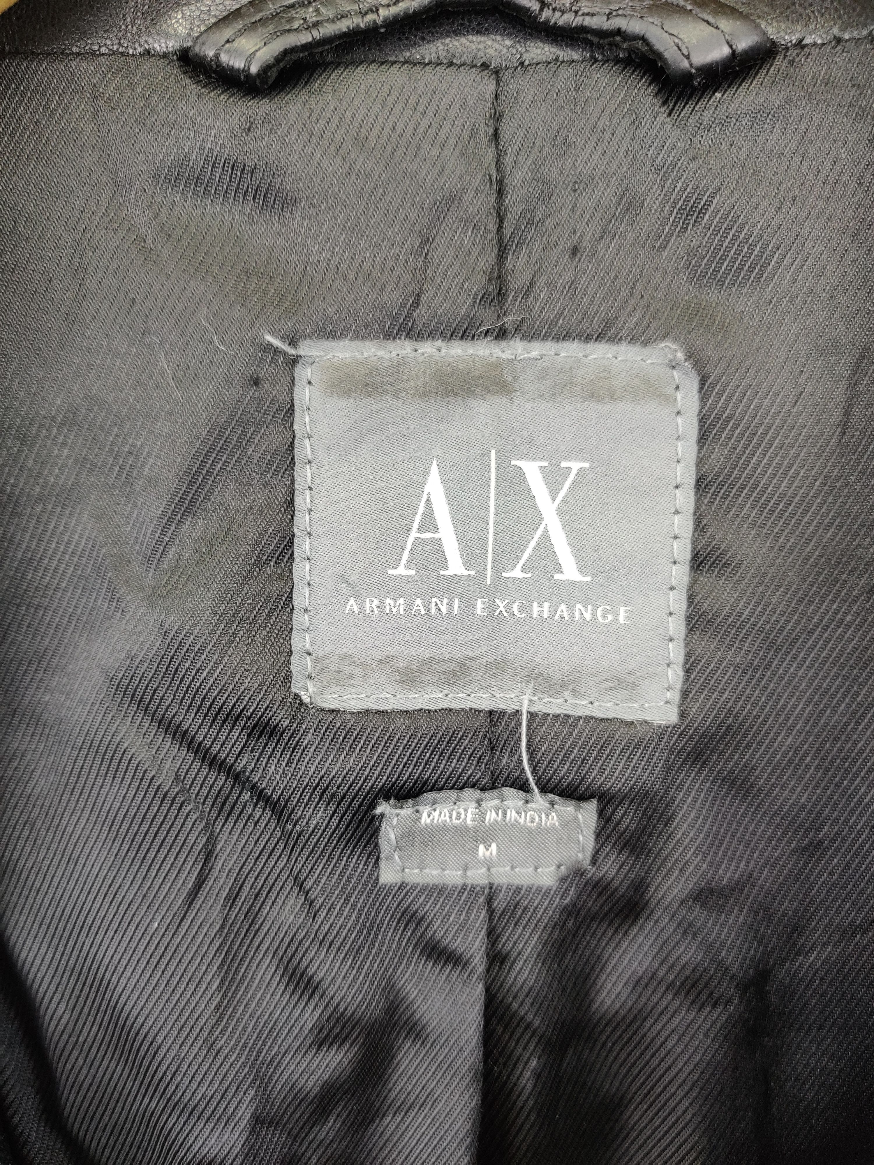 Armani Exchange Vintage Armani Exchange Leather Motorcycle Jacket Size US M / EU 48-50 / 2 - 12 Thumbnail