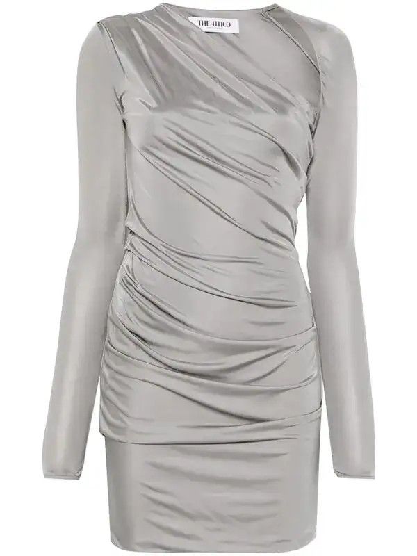 The Attico o1mle0526 Long Sleeve Mini Dress in Gray Size M / US 6-8 / IT 42-44 - 1 Thumbnail