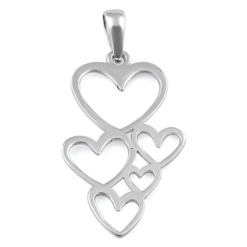 Other New Sterling Silver Floating Hearts Pendant For Necklace Size ONE SIZE - 2 Thumbnail