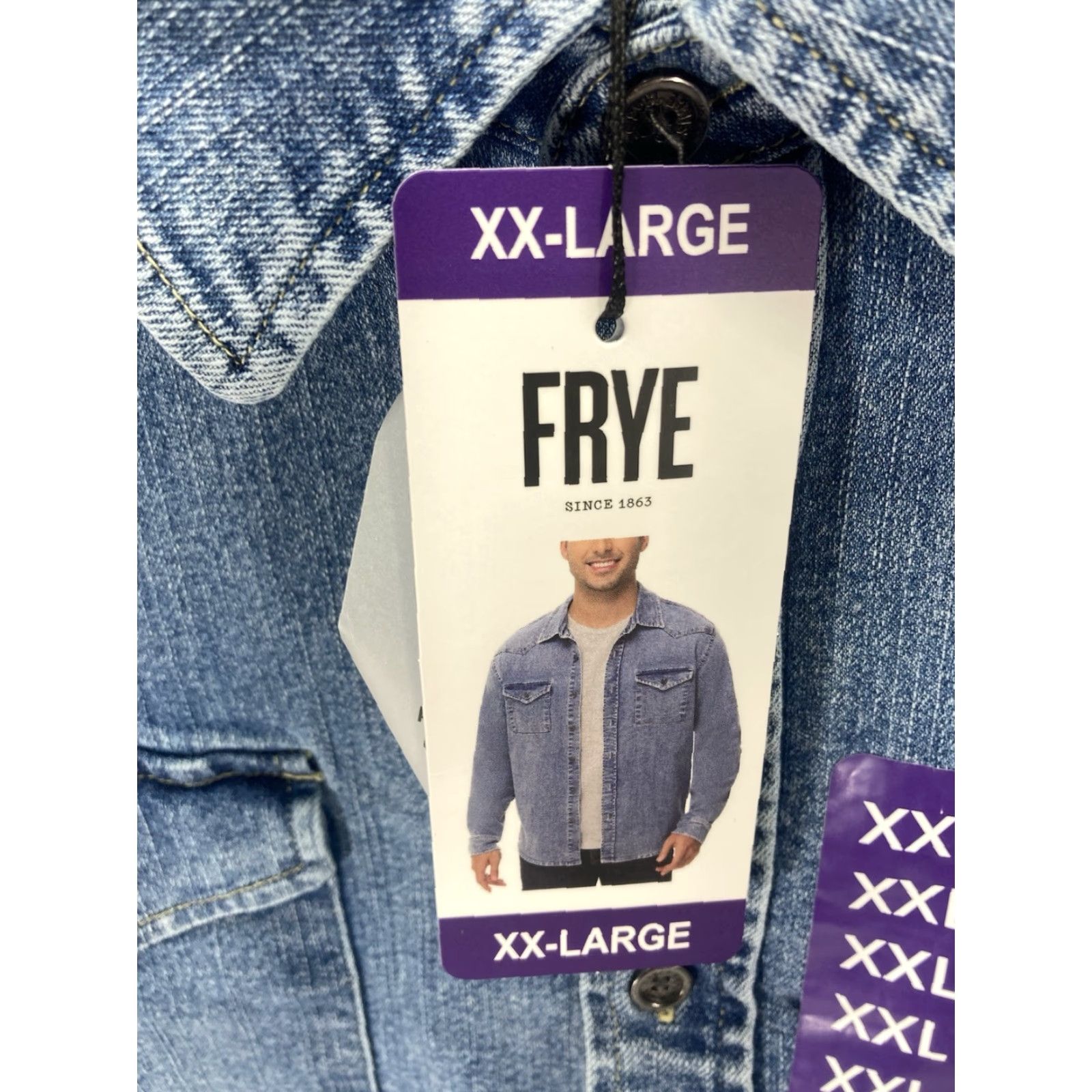 Frye Frye Denim Shirt Men 2XL Blue Button Long Sleeve Stretch Medium Wash NWT Shirt Shirt Size US XXL / EU 58 / 5 - 5 Thumbnail