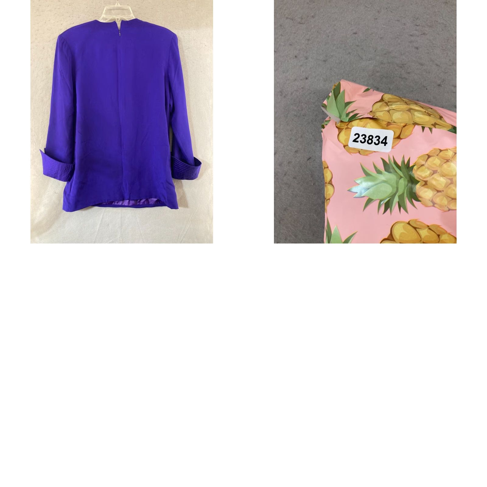 Vintage VINTAGE Roz Sherm Blouse Womens 12 Purple Silk 3/4 Sleeve 80s 90s USA MADE Size XL / US 12-14 / IT 48-50 - 8 Thumbnail