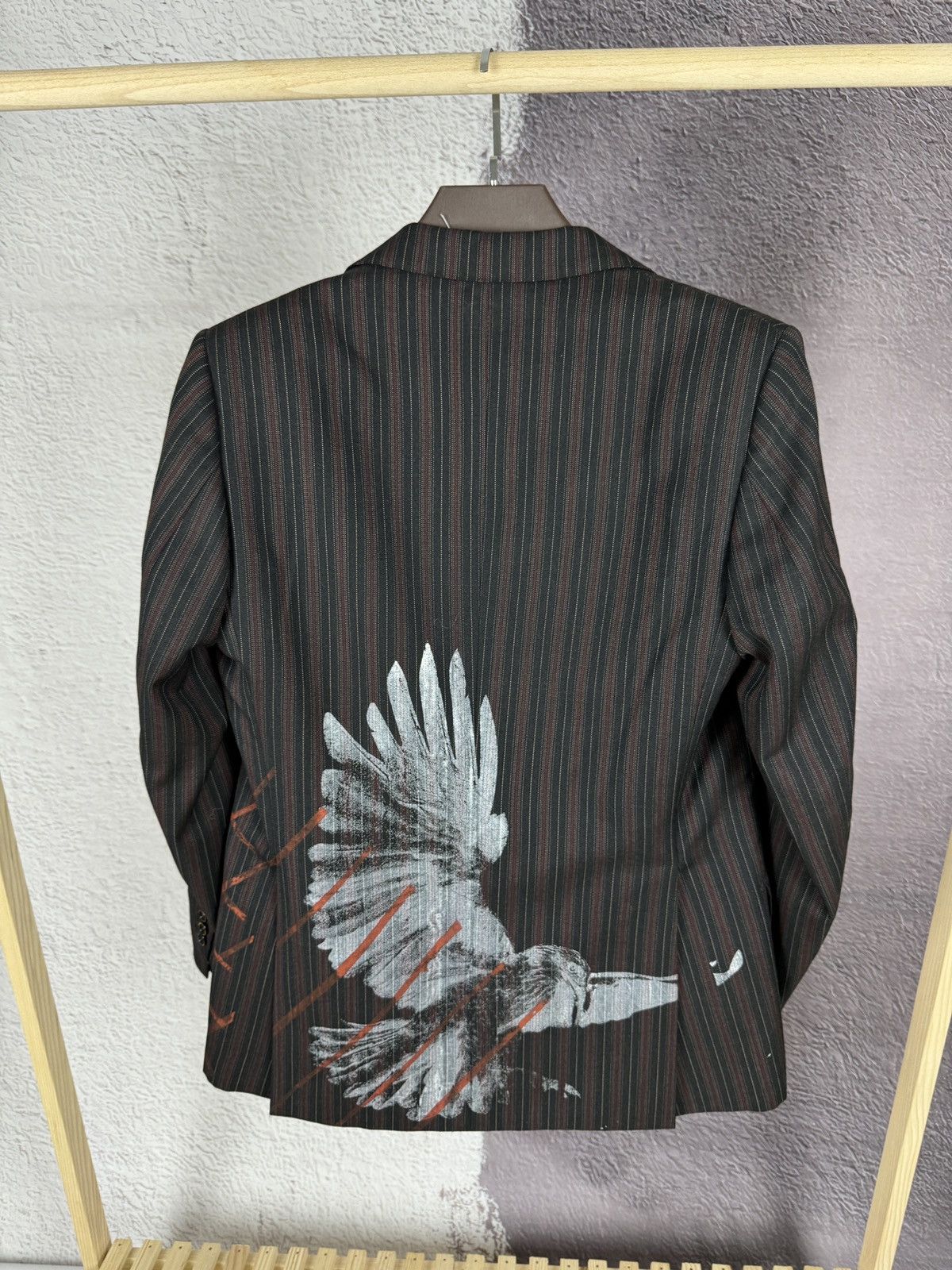 Other PseudoHero striped Custom Made striped draw painted blazer Size 42R - 2 Thumbnail