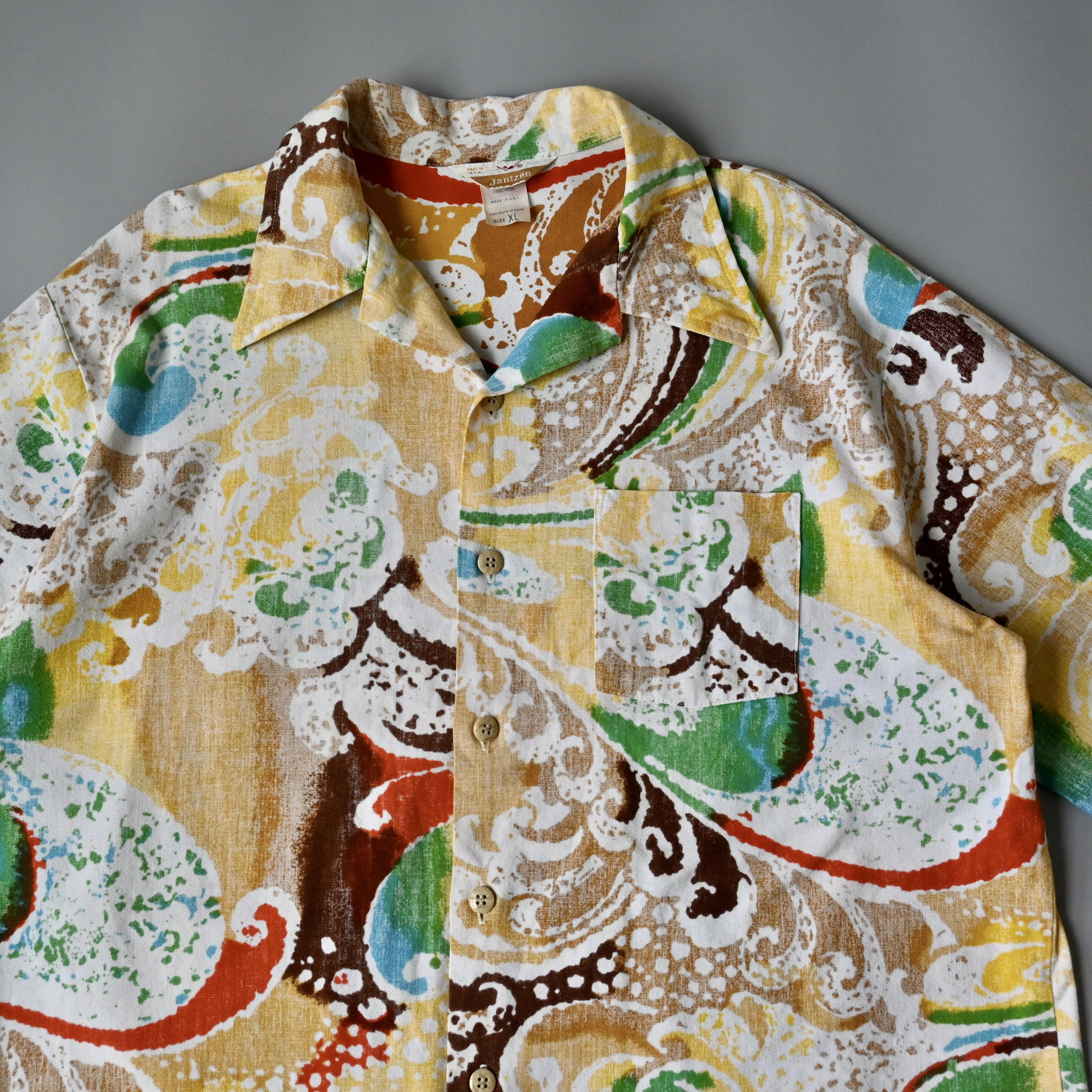 Jantzen VTG 70s Jantzen multi splashed waves cotton Hawaiian shirt Size US XL / EU 56 / 4 - 4 Thumbnail