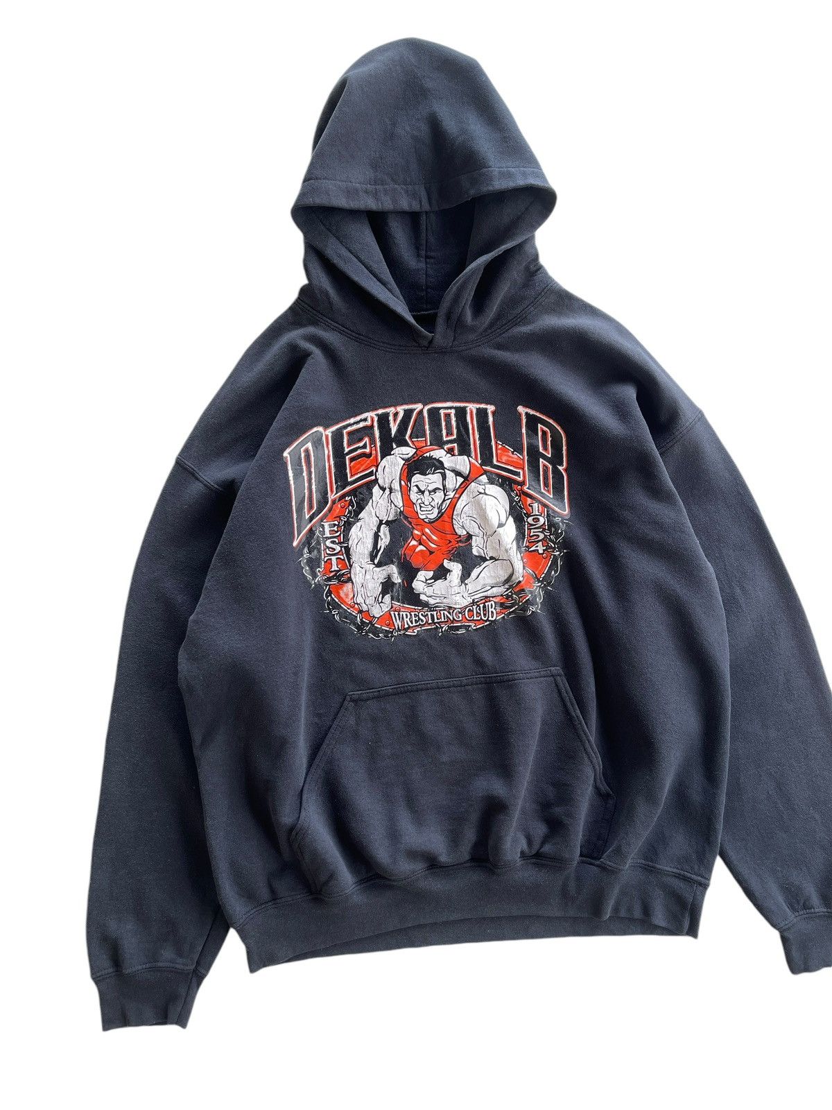 Vintage Vintage Y2K Dekalb Wrestling Club Hoodies Size US L / EU 52-54 / 3 - 5 Thumbnail