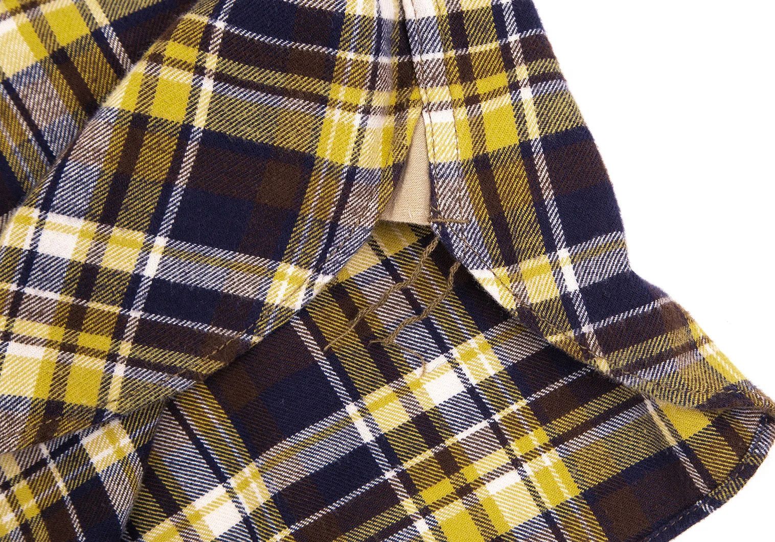 Junya Watanabe Checkered Flannel Shirt in Yellow, Navy, and Brown Size US XS / EU 42 / 0 - 9 Thumbnail