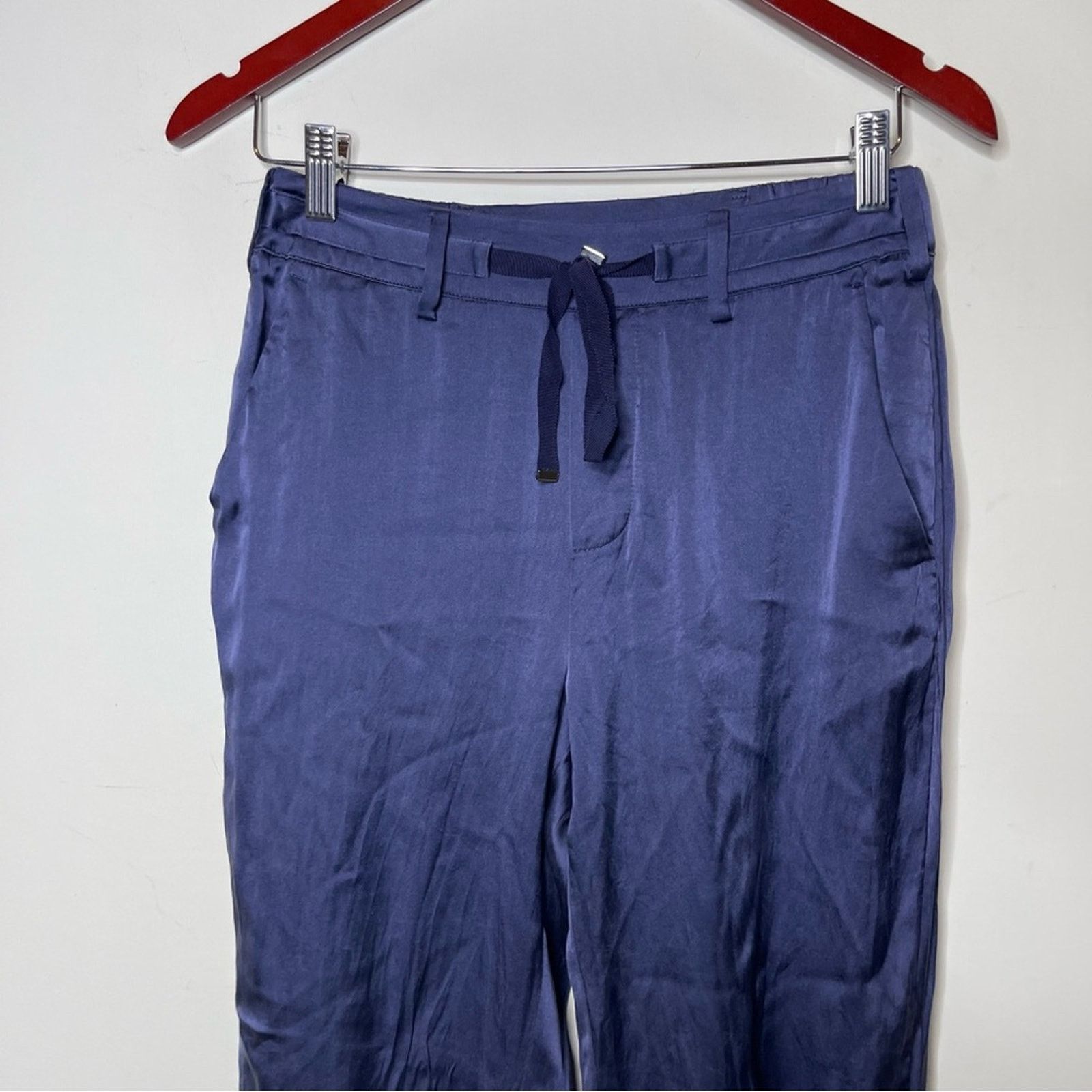 CAMI NYC Cami NYC Navy Blue Drawstring Pull On Silk Pants XS Size 26" / US 2 / IT 38 - 11 Thumbnail