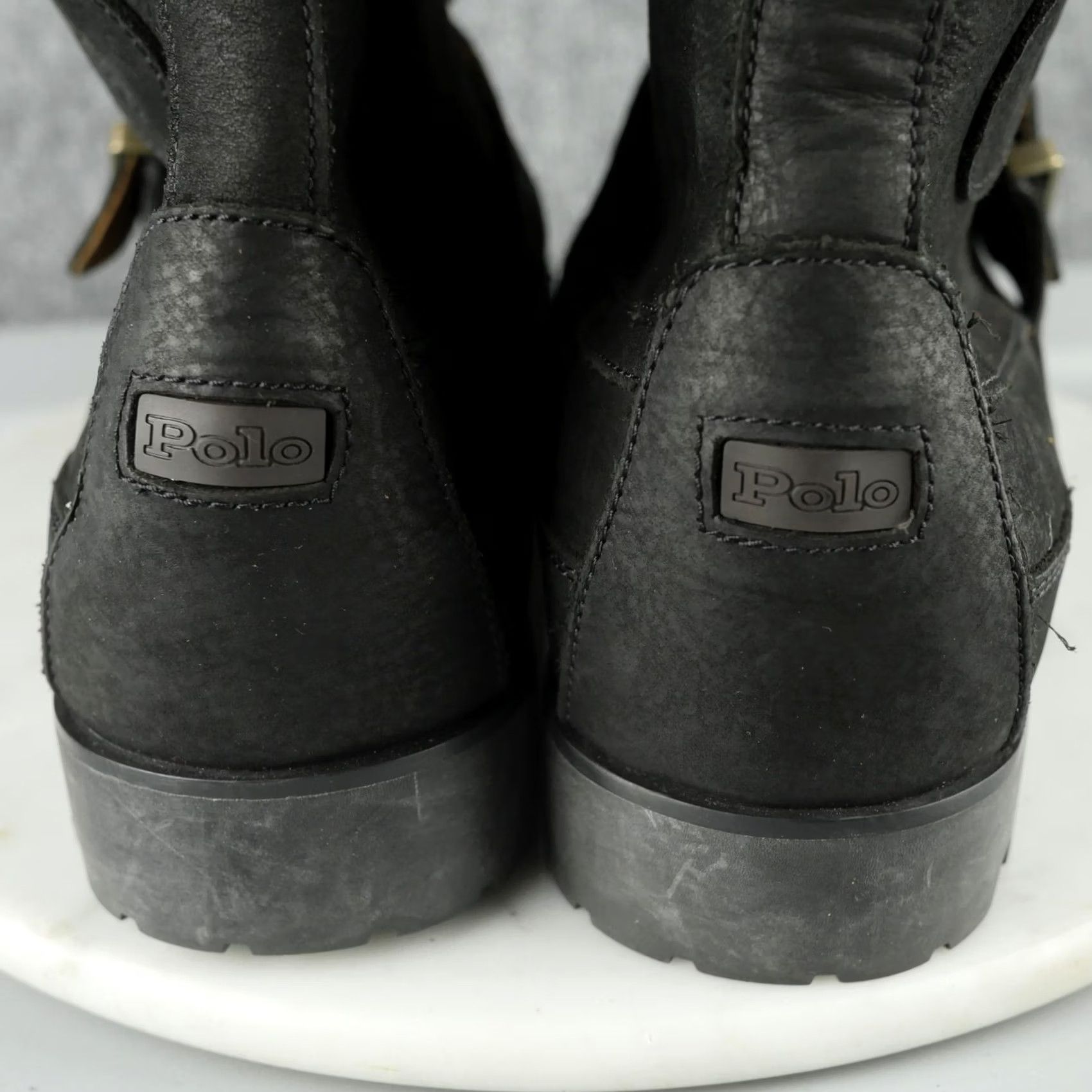 Polo Ralph Lauren Polo Ralph Lauren Ranger Boots Mens 9.5 Black Leather Lug Sole Moc Toe Combat Workwear Casual Shoes Size US M / EU 48-50 / 2 - 5 Thumbnail