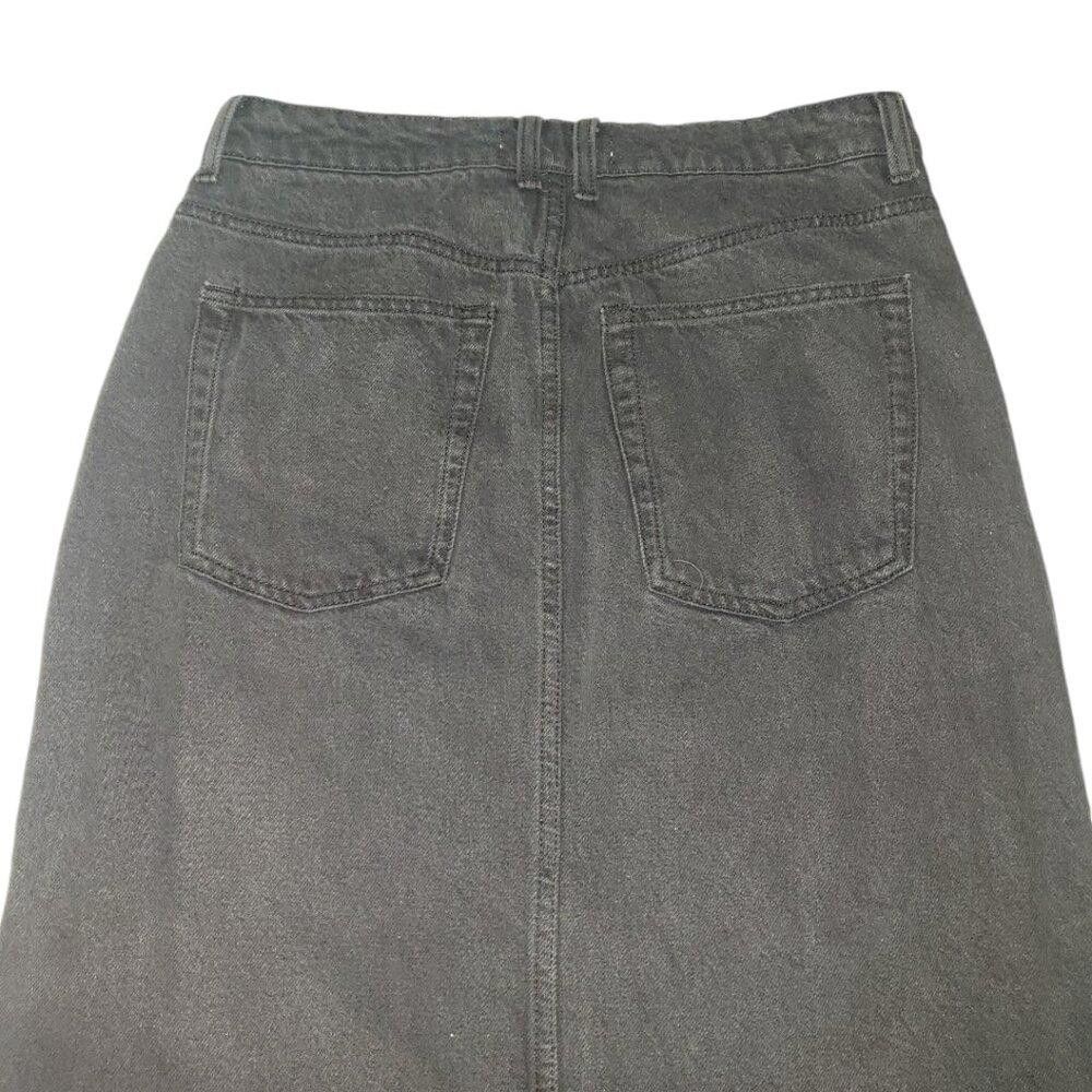 Mango CT1788 Mango Black Denim Front split Maxi Skirt M Size 32" / US 10 / IT 46 - 5 Thumbnail