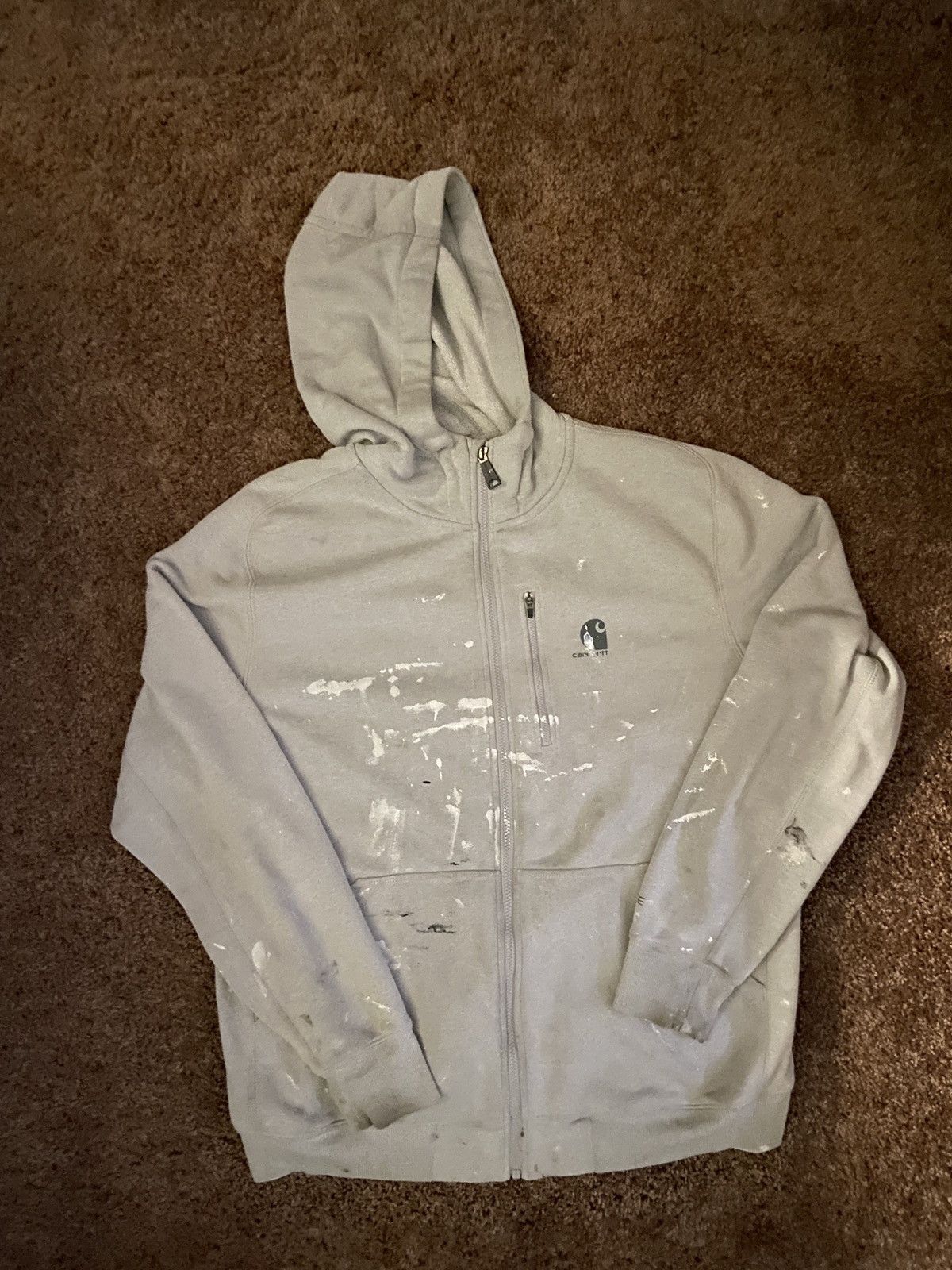 Carhartt × Other × Vintage Vintage Distressed Baggy Workwear Carhartt zip up Hoodie Size US XL / EU 56 / 4 - 1 Thumbnail