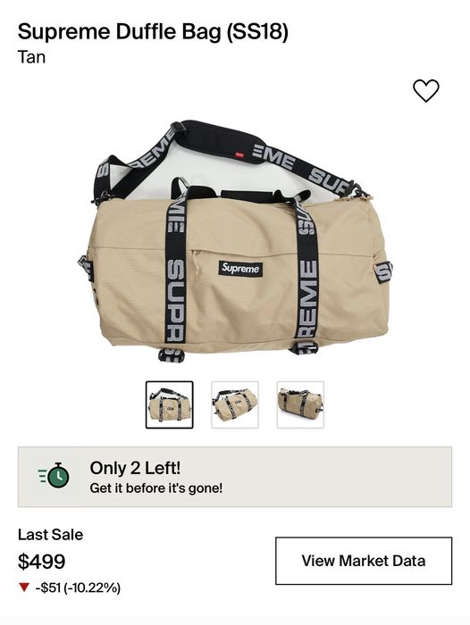 Supreme tan duffle store bag