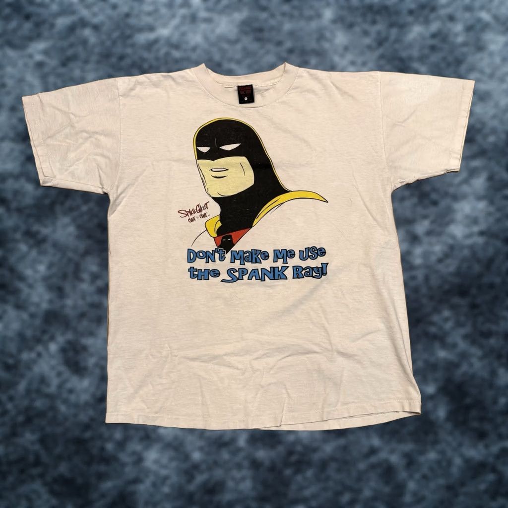 Vintage VINTAGE Space Ghost Coast Spank Ray T Shirt XL Mens 90s Cream Short Sleeve Cartoon Network Size US XL / EU 56 / 4 - 1 Thumbnail