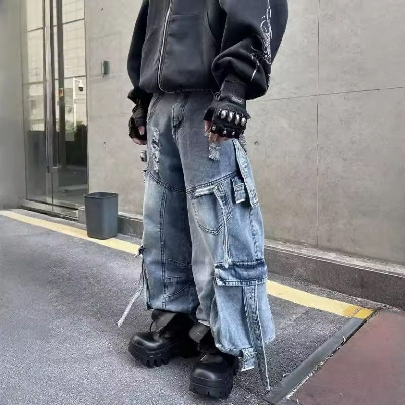 Japanese Brand DISTRESSED Multi-Pocket Baggy Pants Size US 27 - 8 Thumbnail