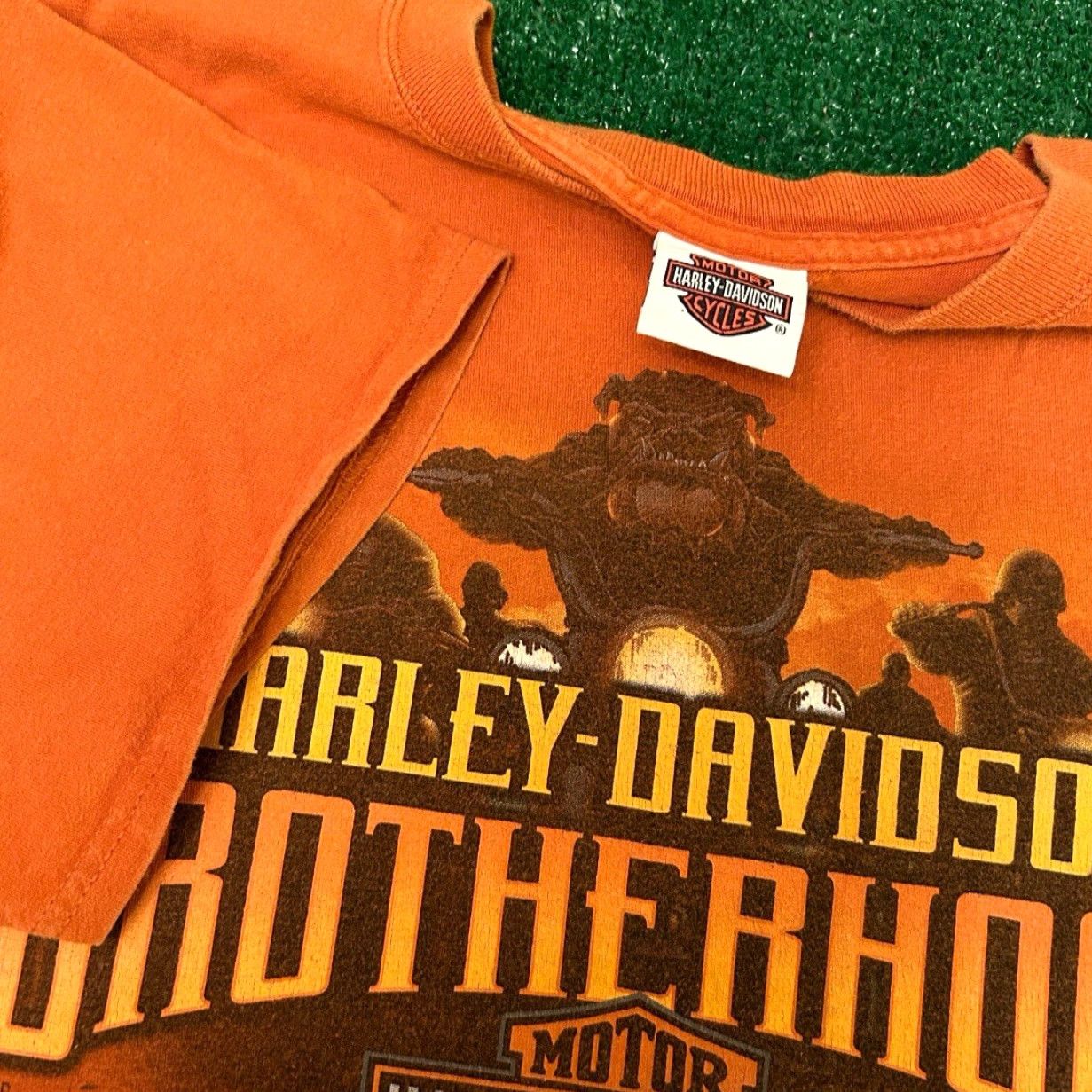 Harley Davidson VINTAGE Harley-Davidson Biker 90s Y2K BullDog Iowa Logo VTG 2011 Shirt XL Mens Orange Size US XL / EU 56 / 4 - 3 Thumbnail
