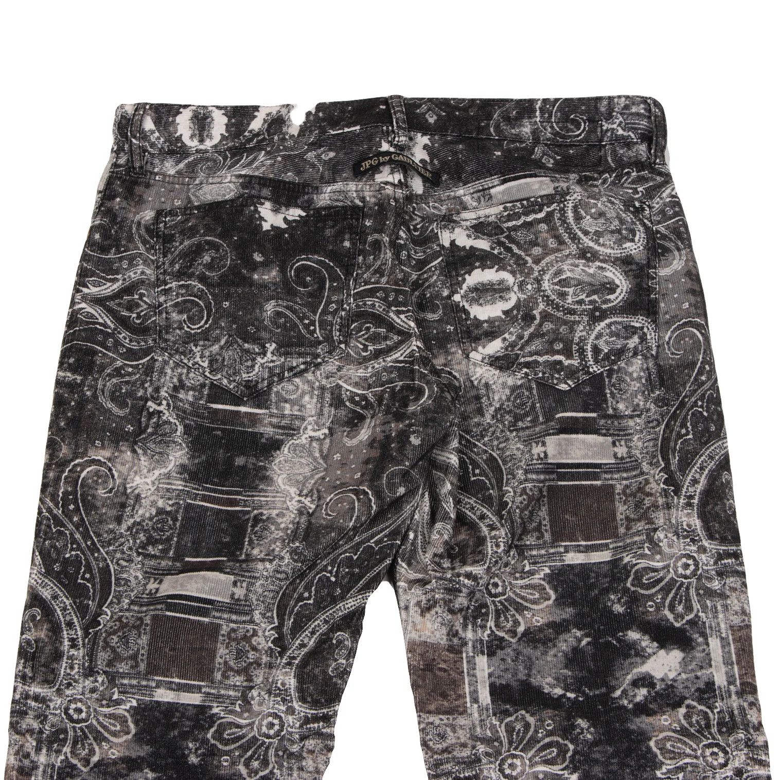 Jean Paul Gaultier Corduroy Flared Pants in Black and Off-White Size US 32 / EU 48 - 14 Thumbnail