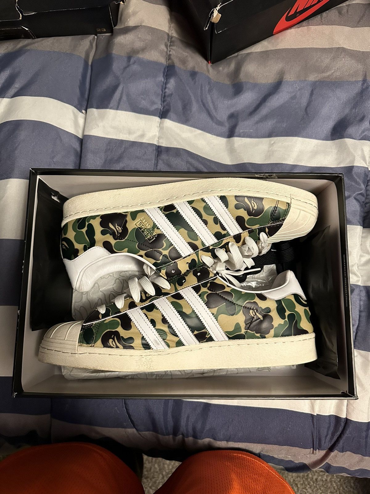 image of Adidas Superstar 80's Shoes in Green, Men's (Size 14)