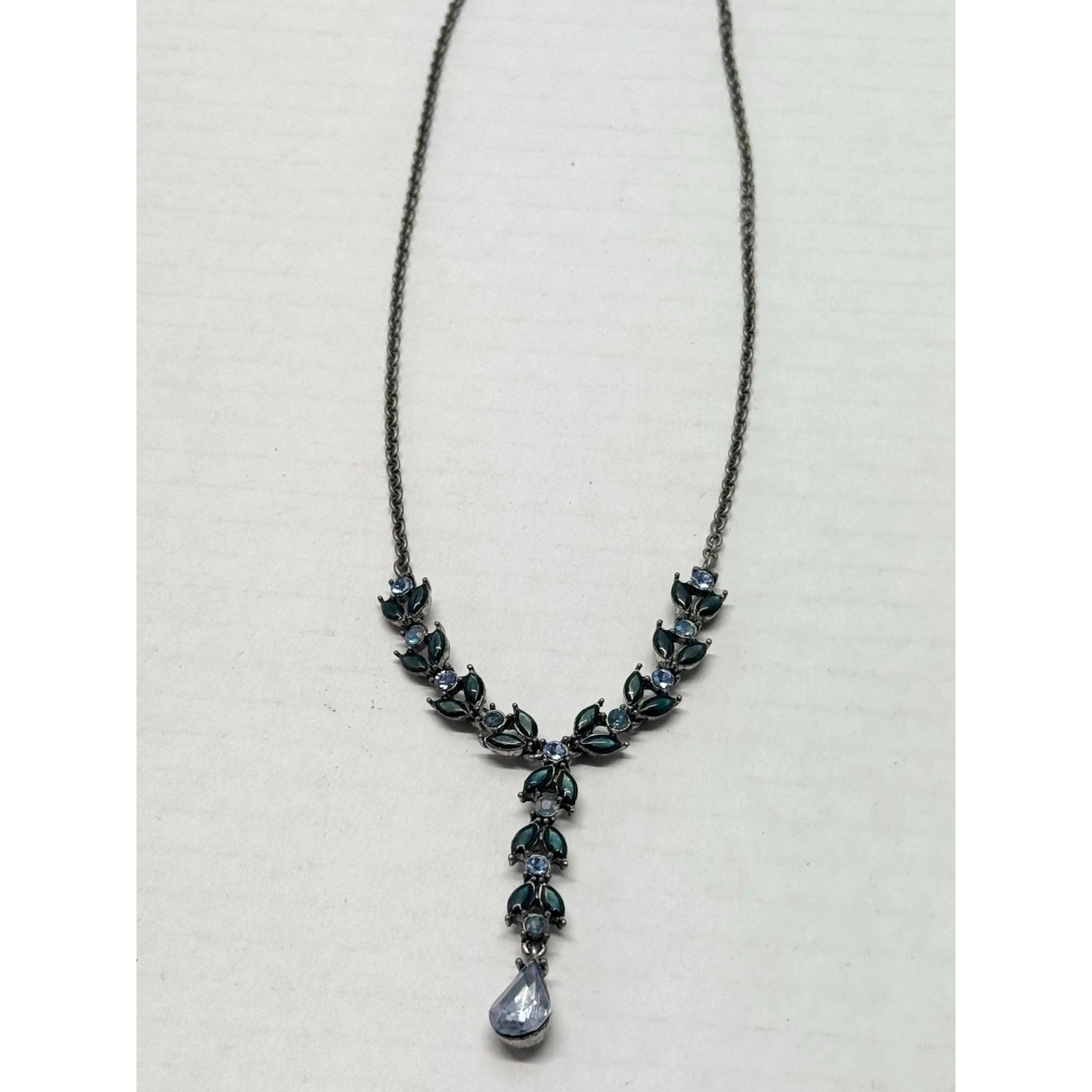 Vintage Vintage blue rhinestone drop necklace Size ONE SIZE - 2 Thumbnail