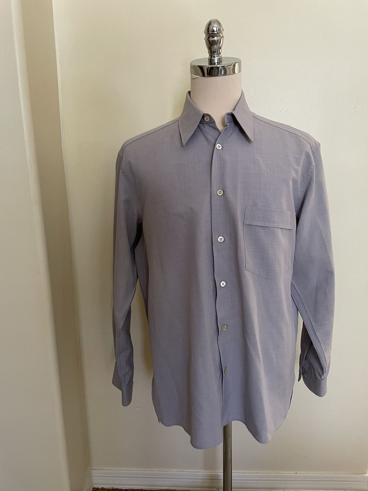 Ermenegildo Zegna × Vintage Vintage Polyester Sport Shirt Size US L / EU 52-54 / 3 - 1 Thumbnail