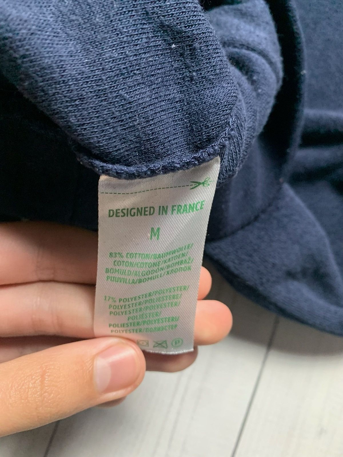 Lacoste × Vintage Vintage Lacoste hoodie navy size M logo velvet Size US M / EU 48-50 / 2 - 5 Thumbnail