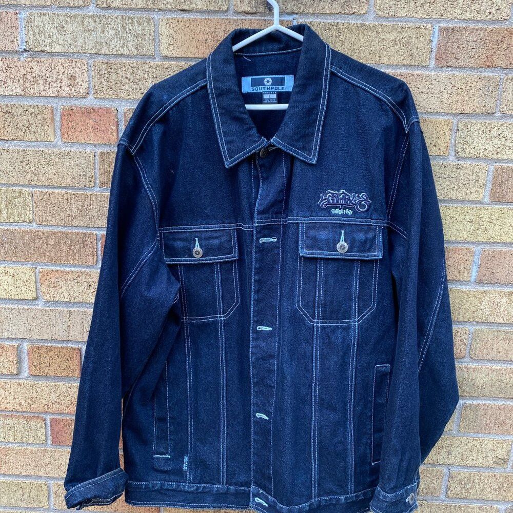 Southpole × Vintage Vintage 1998 South Pole Embroidered Jean Jacket Large Blue Size US L / EU 52-54 / 3 - 4 Thumbnail