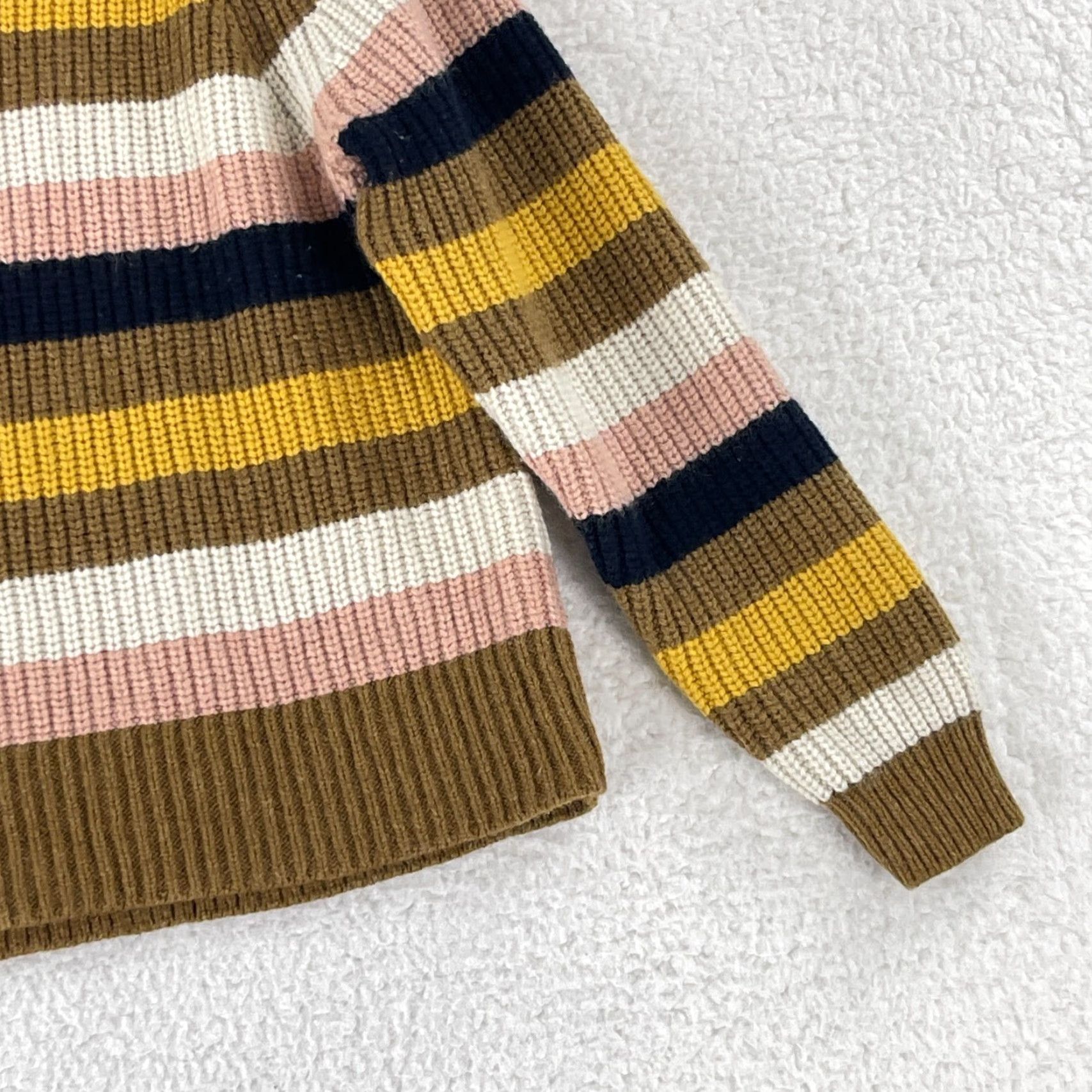 Madewell Madewell Pullover Sweater Womens XS Brown Striped Long Sleeve Knit Crew Neck Casual Vintage? Size XS / US 0-2 / IT 36-38 - 4 Thumbnail
