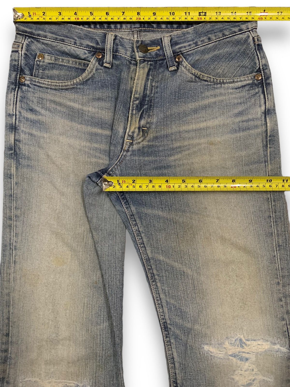 Lee Vintage Lee Riders Mud Wash Flare Distressed Jeans Size US 30 / EU 46 - 14 Thumbnail