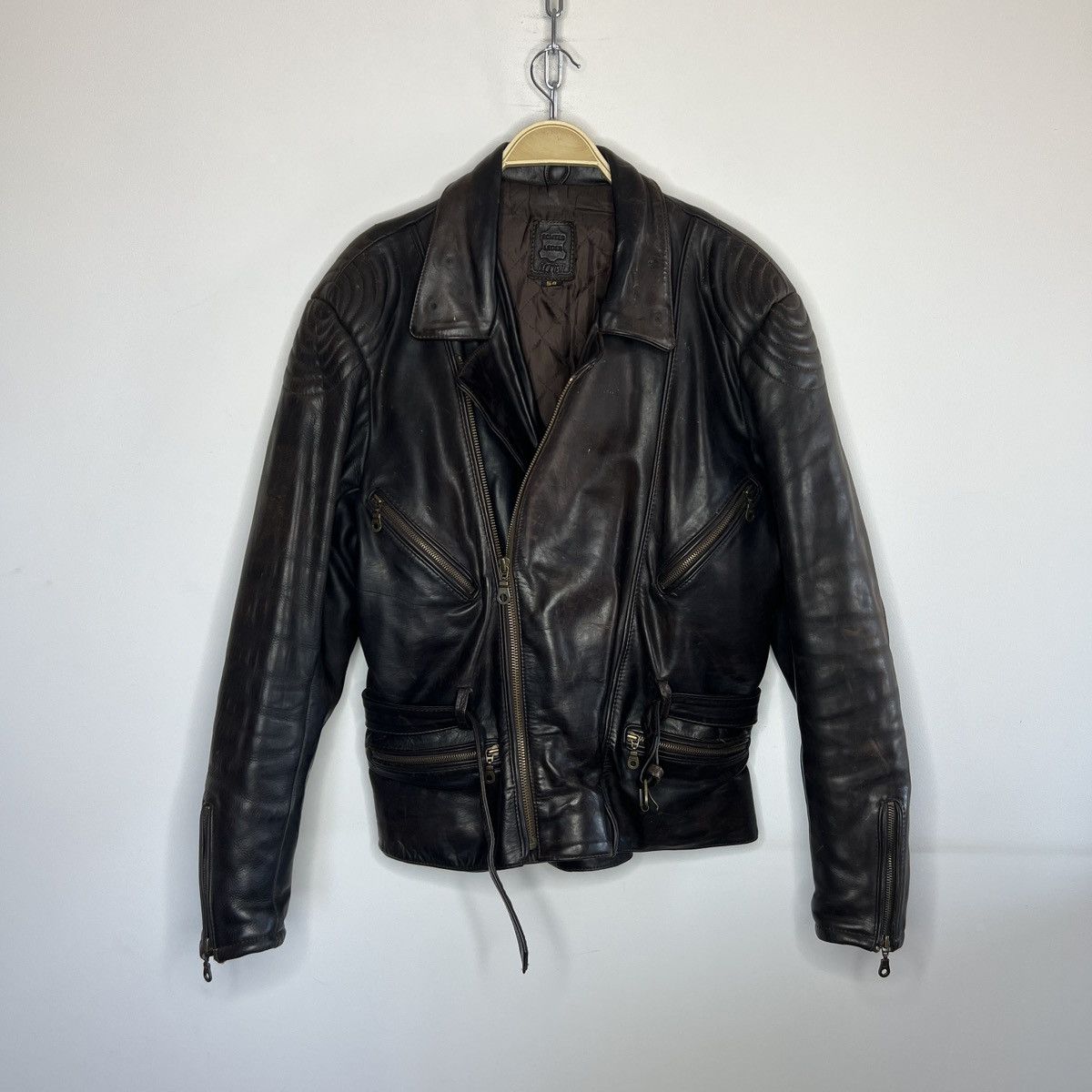 Vintage Moto Vintage Racing Leather Jacket Ramones Biker 90s Punk Size US L / EU 52-54 / 3 - 1 Thumbnail