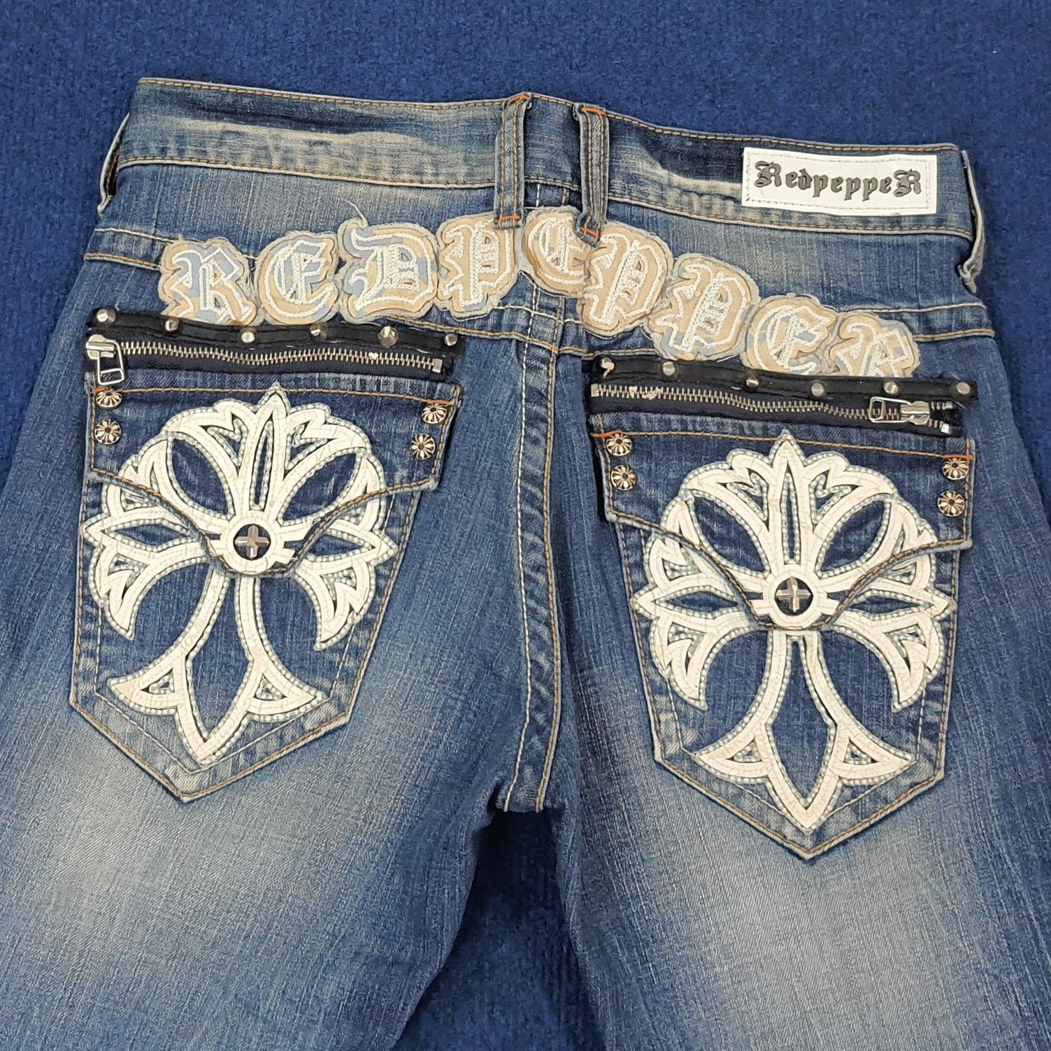 Japanese Brand Vintage Red Pepper Japan Denim Y2K Aesthetic C258N8 Size US 32 / EU 48 - 2 Thumbnail