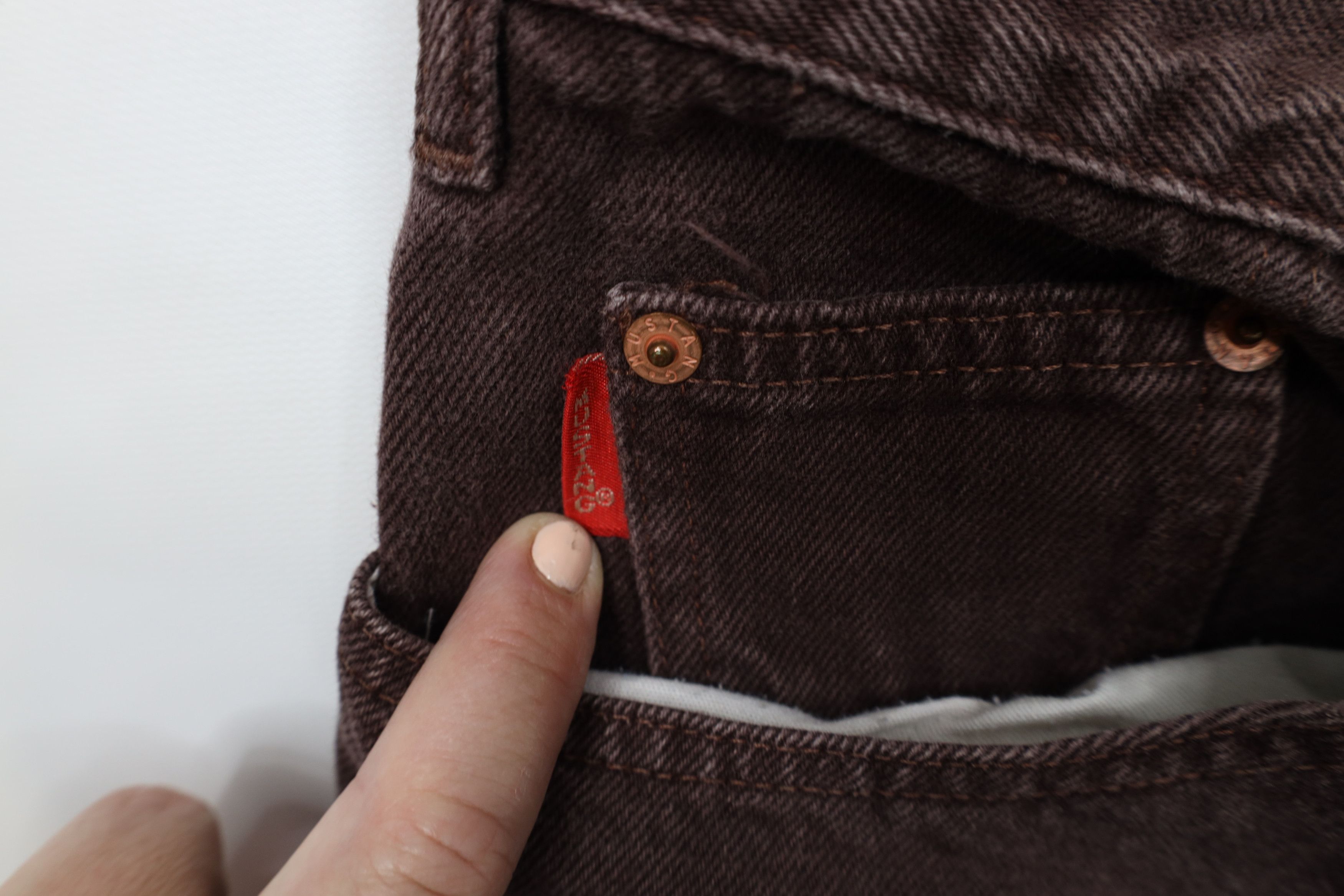 Vintage Vintage 90s Streetwear Straight Leg Denim Jeans Brown Cotton Size US 32 / EU 48 - 8 Thumbnail