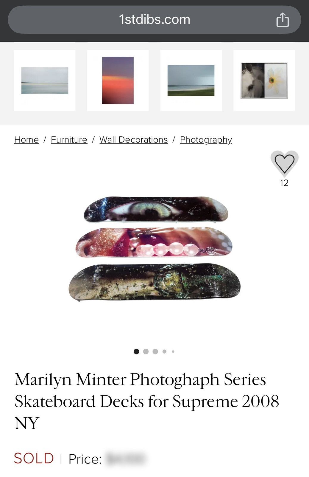 Supreme SUPREME X MARILYN MINTER SKATEBOARD DECK 2008 Size ONE SIZE - 5 Thumbnail