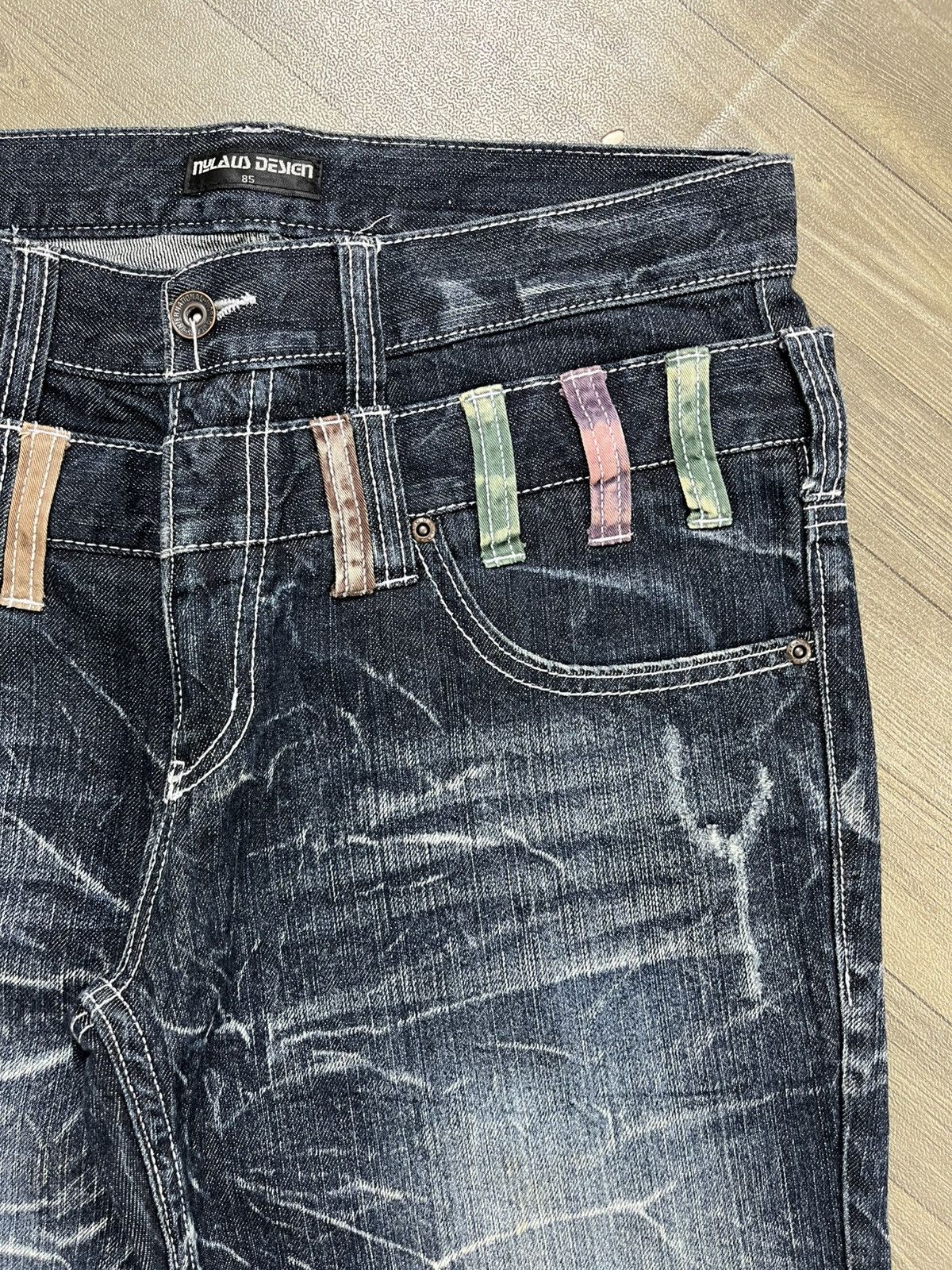 If Six Was Nine 2000s Nylaus Double Waist Distressed Punk Faded Baggy Jeans Size US 31 - 7 Thumbnail