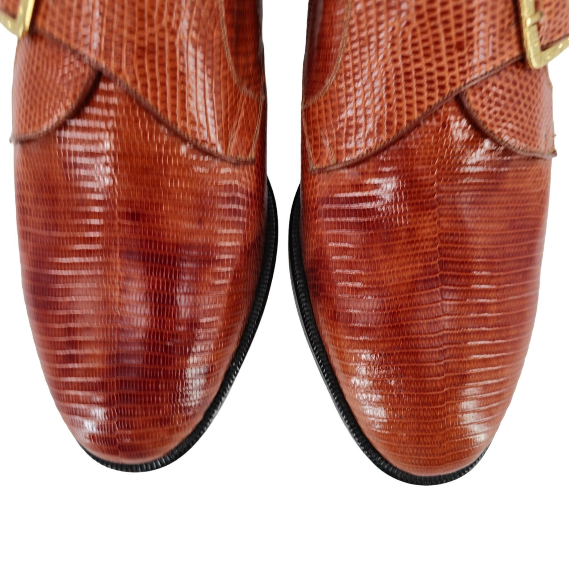 Other NEW Exotic Teju Lizard Monk Strap Loafers Mens 11.5 PALOMINO Size US 11.5 / EU 44-45 - 13 Thumbnail