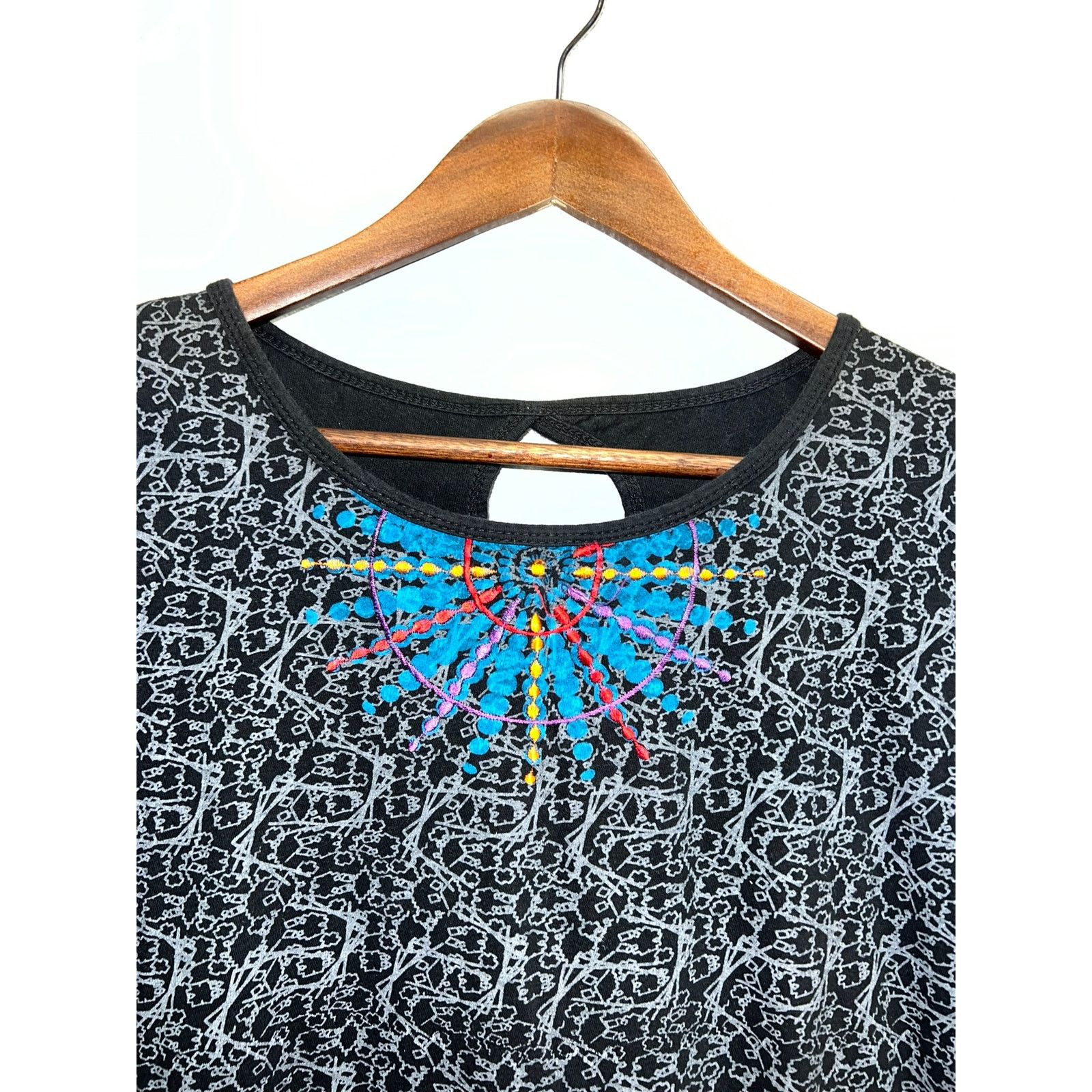 Vintage Womens Lunieva Dress Top Short Boho Bohemian Geometric XL Size XL / US 12-14 / IT 48-50 - 2 Thumbnail